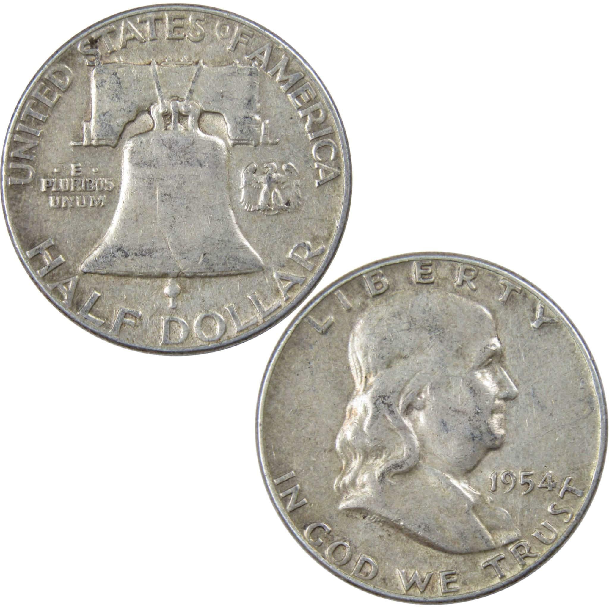 1954 Franklin Half Dollar VF Very Fine 90% Silver 50c US Coin Collectible