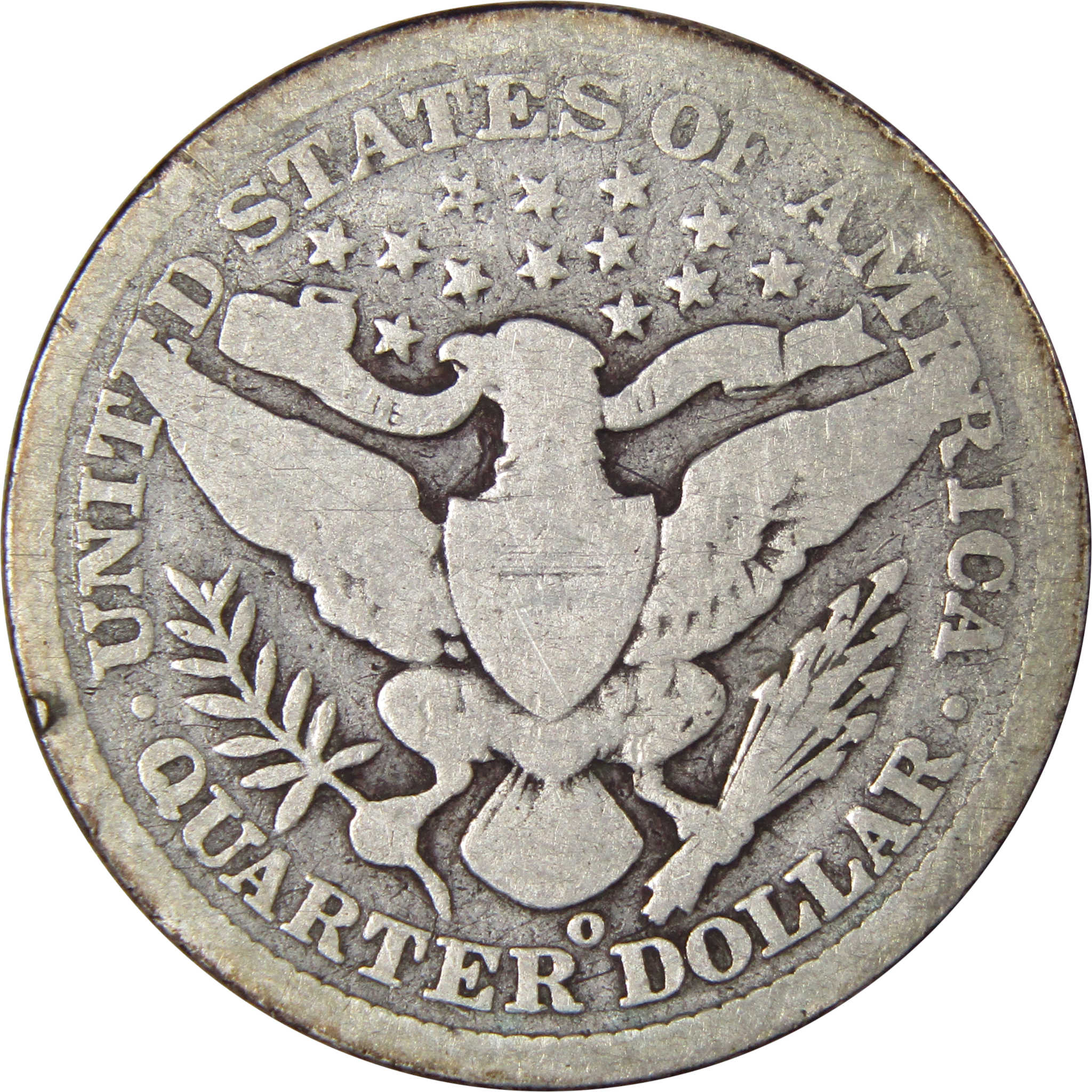 1896 O Barber Quarter G Good 90% Silver 25c US Type Coin SKU:IPC9419
