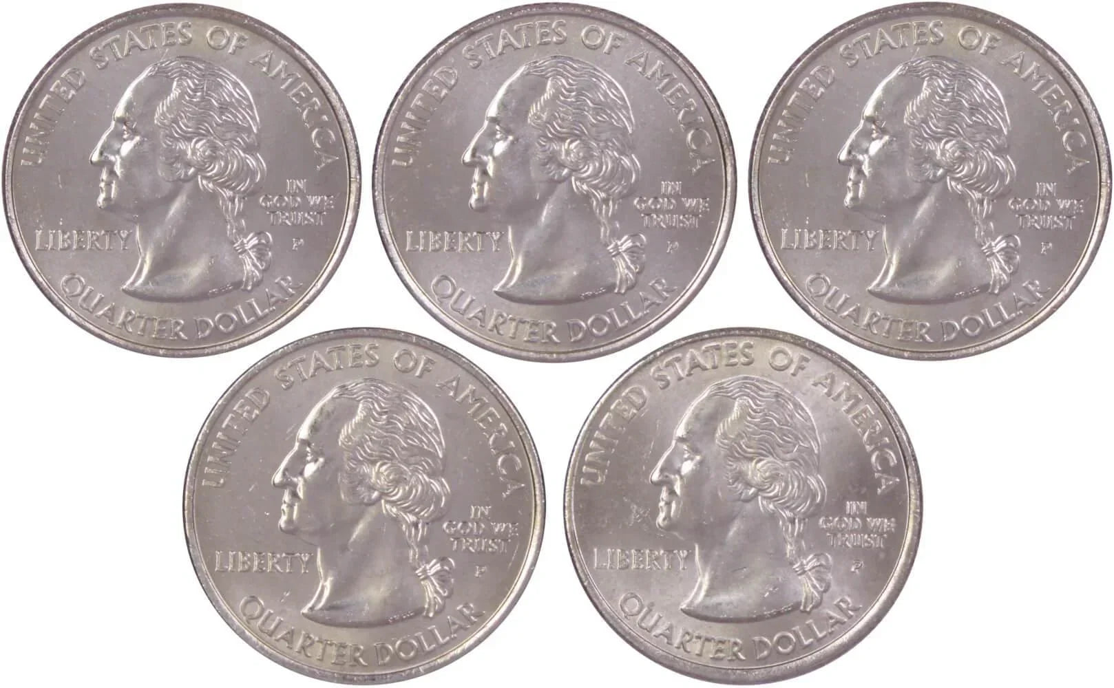 2008 P State Quarter 5 Coin Set BU Uncirculated Mint State 25c Collectible