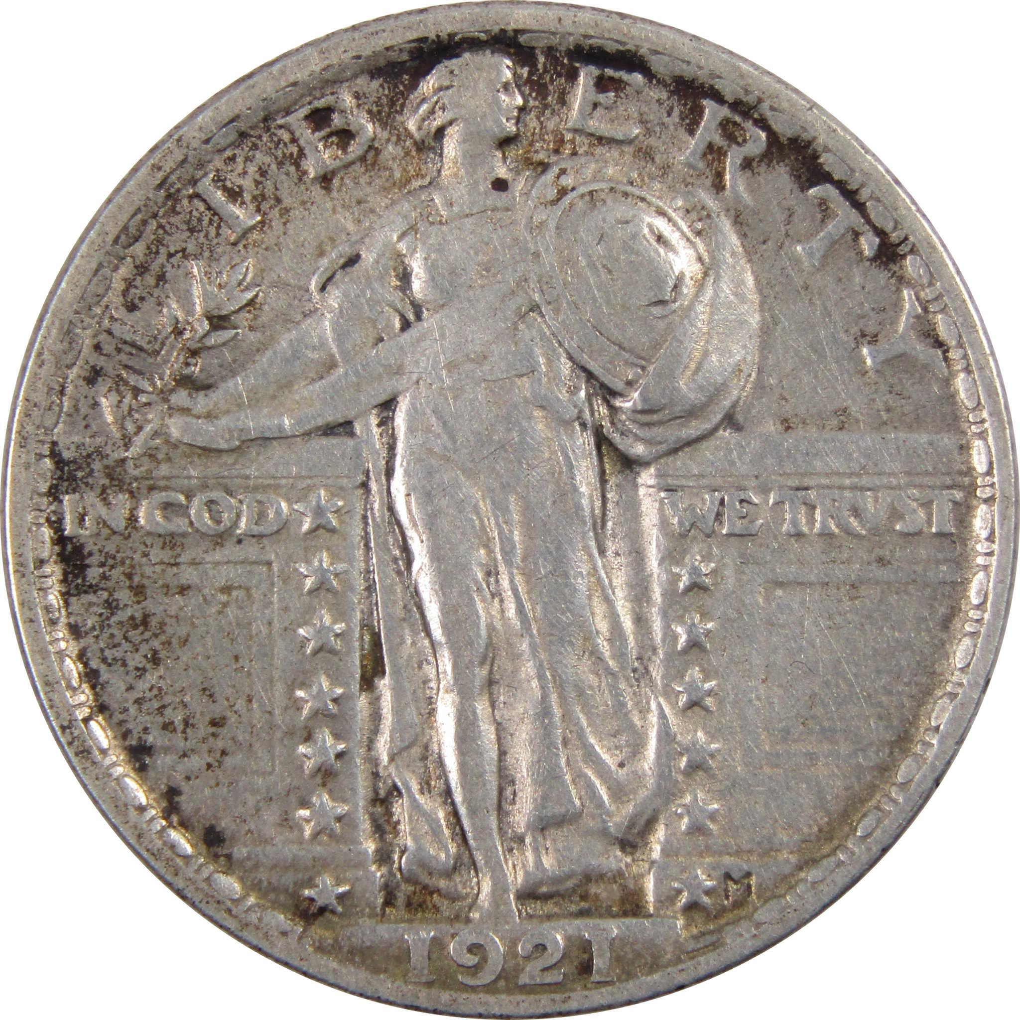 1921 Standing Liberty Quarter XF EF Extremely Fine Silver SKU:I3502