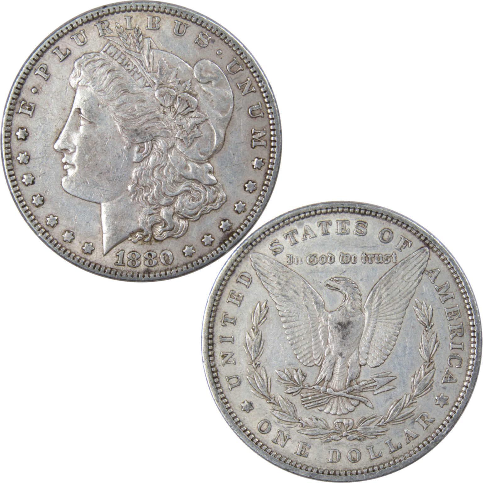 1880 Morgan Dollar XF EF Extremely Fine 90% Silver $1 US Coin Collectible - Morgan coin - Morgan silver dollar - Morgan silver dollar for sale - Profile Coins & Collectibles