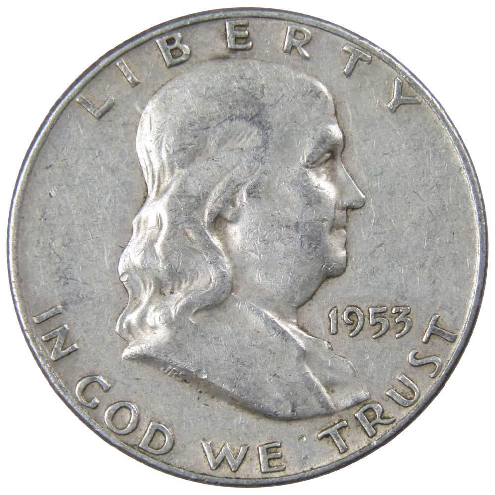 1953 D Franklin Half Dollar VF Very Fine 90% Silver 50c US Coin Collectible