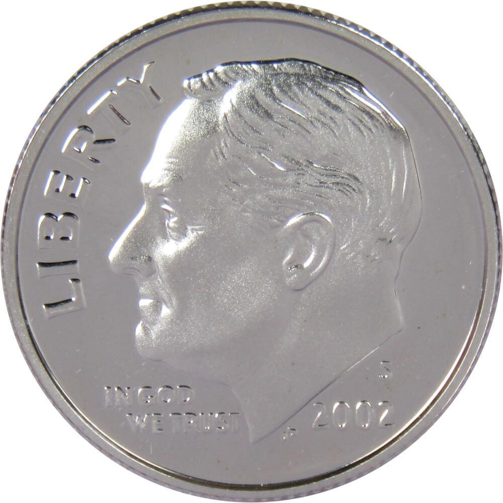 2002 S Roosevelt Dime Choice Proof 90% Silver 10c US Coin Collectible