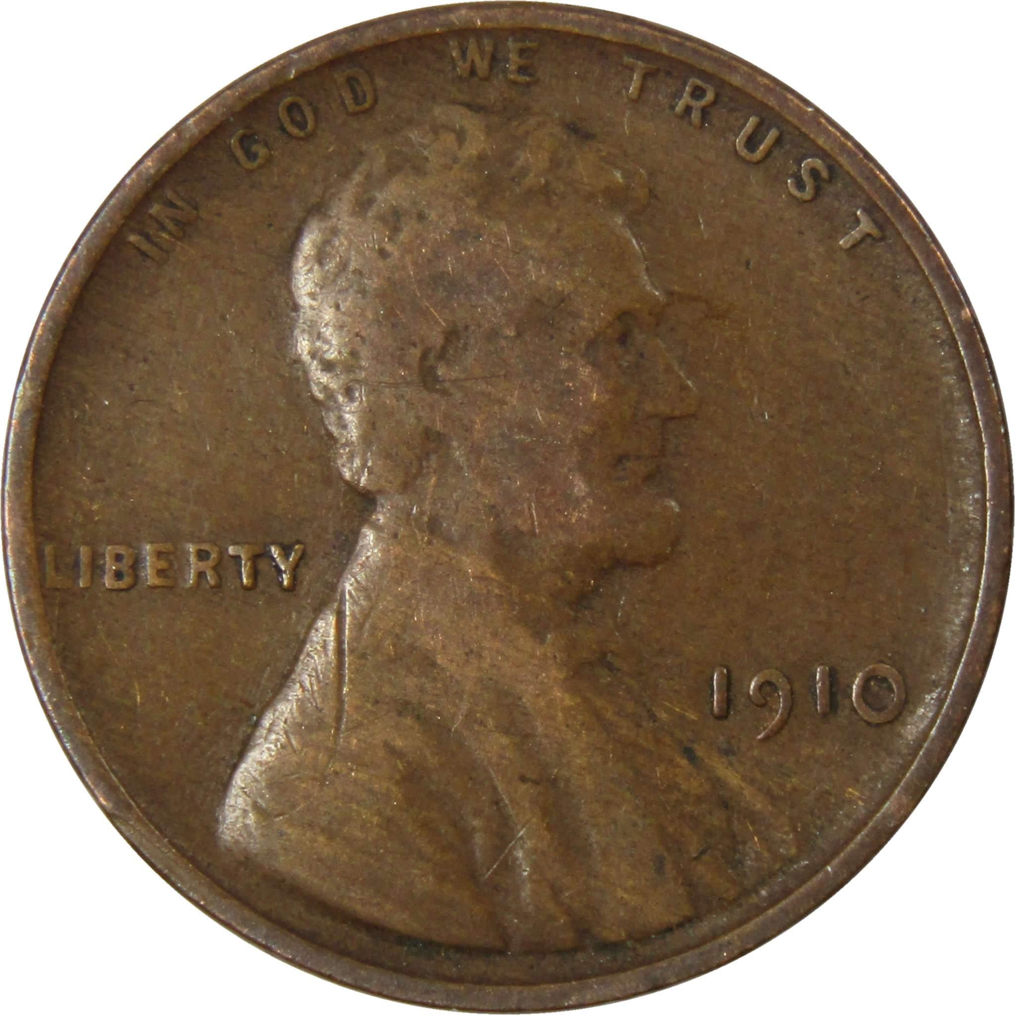 1910 Lincoln Wheat Cent AG About Good Bronze Penny 1c Coin Collectible