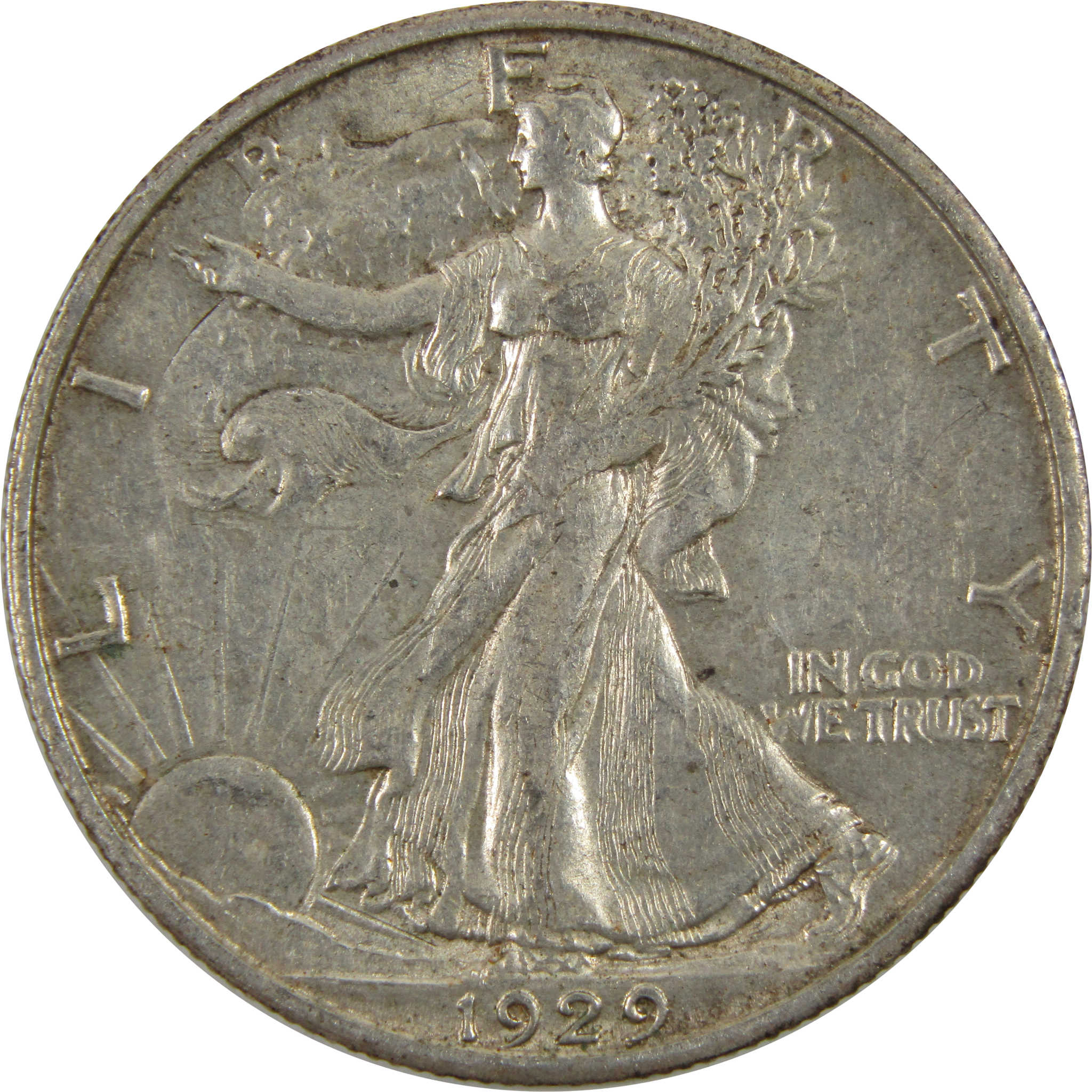 1929 S Liberty Walking Half Dollar AU About Unc 90 Silver SKU I7656