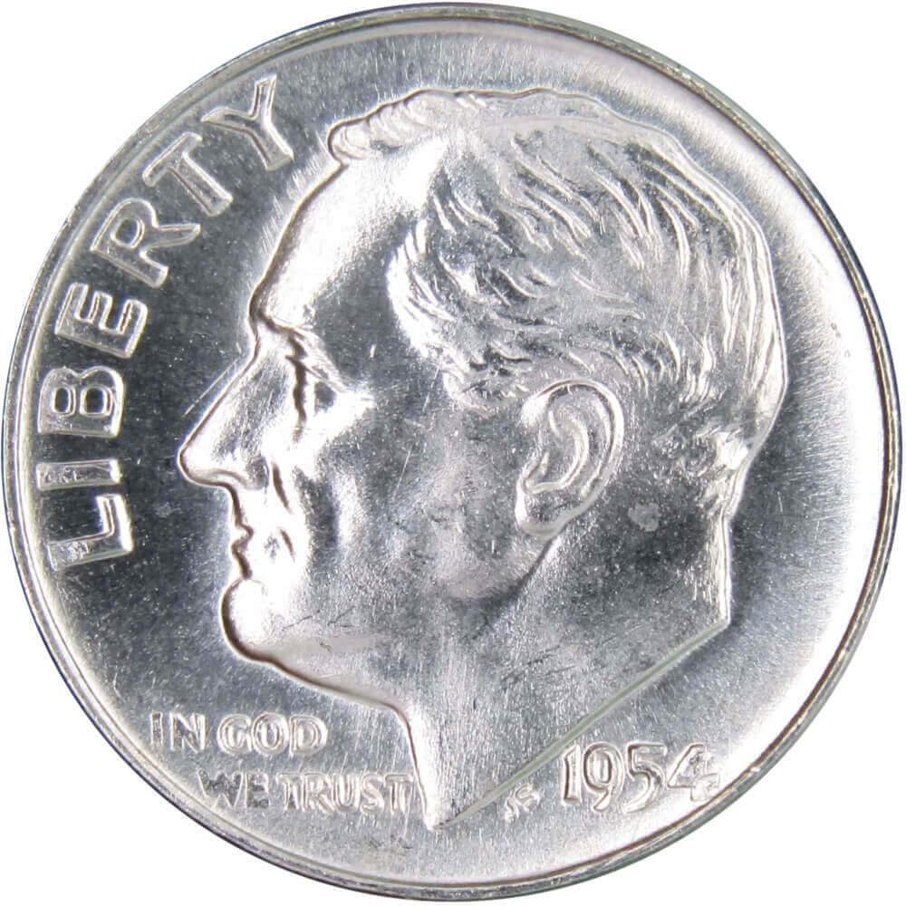 1954 D Roosevelt Dime BU Uncirculated Mint State 90% Silver 10c US Coin