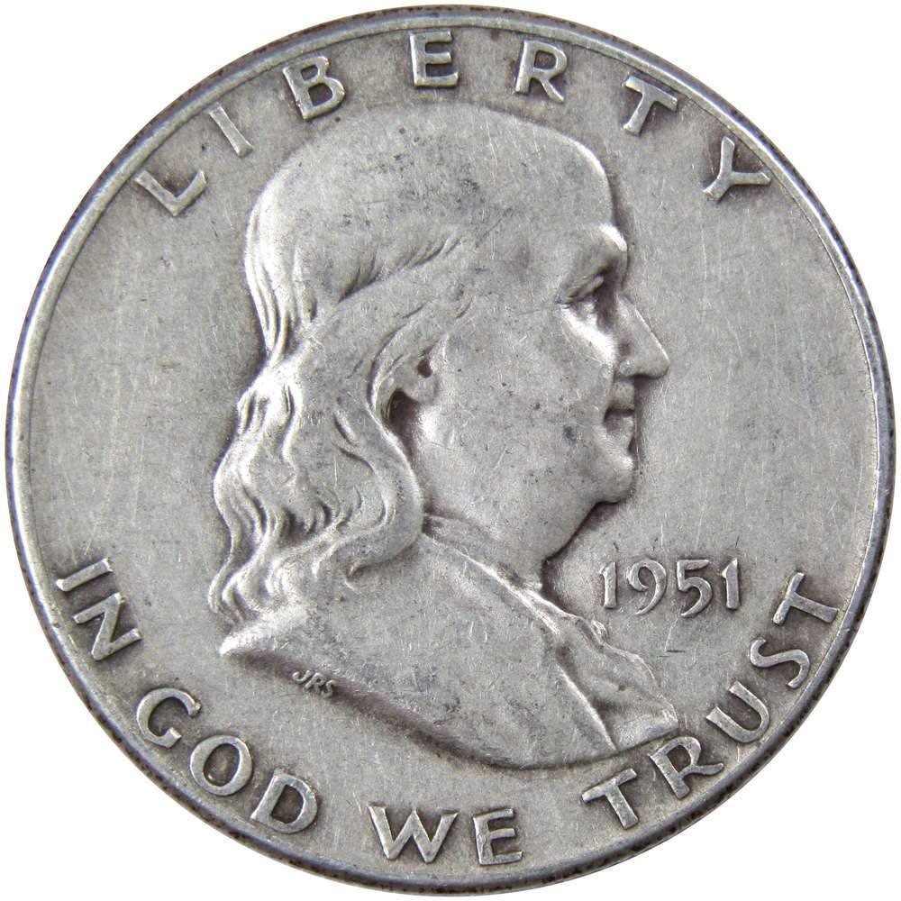 1951 Franklin Half Dollar VF Very Fine 90% Silver 50c US Coin Collectible