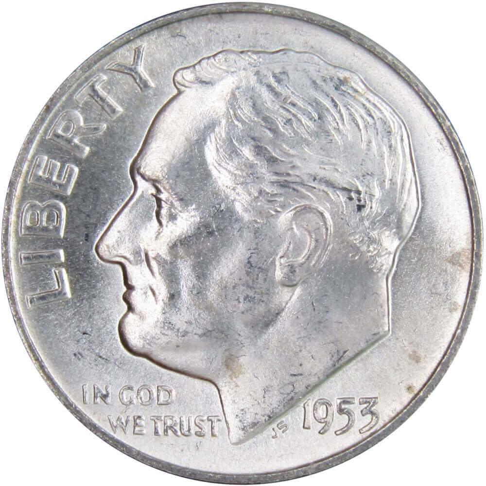 1953 D Roosevelt Dime BU Uncirculated Mint State 90% Silver 10c US Coin