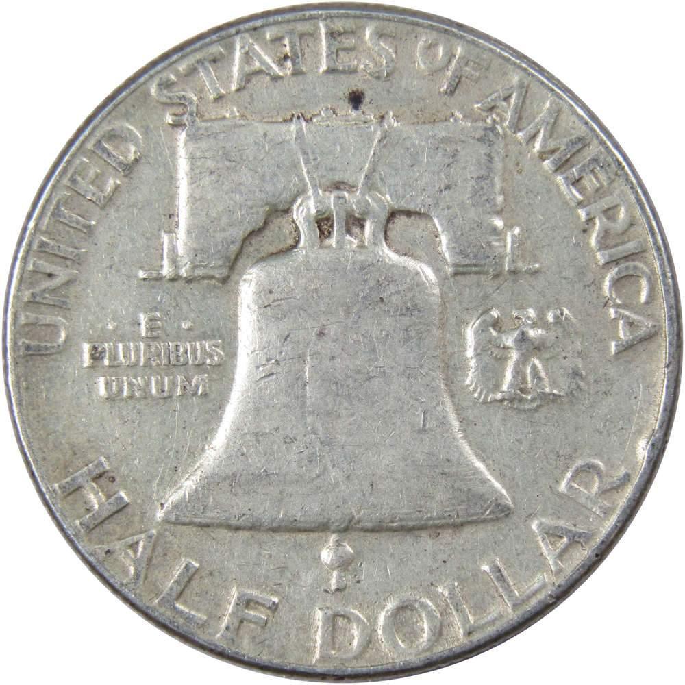 1954 Franklin Half Dollar F Fine 90% Silver 50c US Coin Collectible