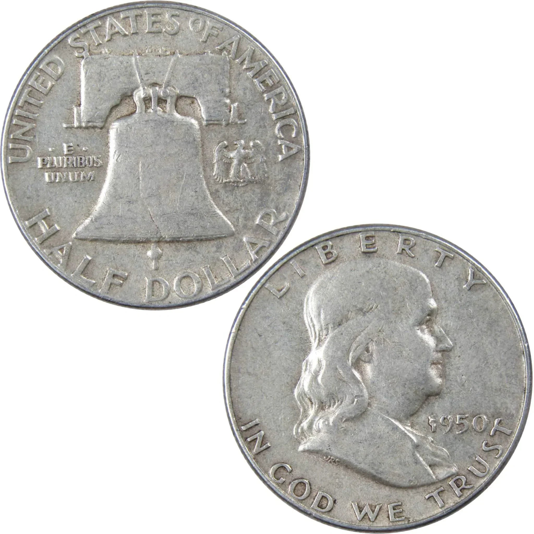 1950 Franklin Half Dollar VF Very Fine 90% Silver 50c US Coin Collectible