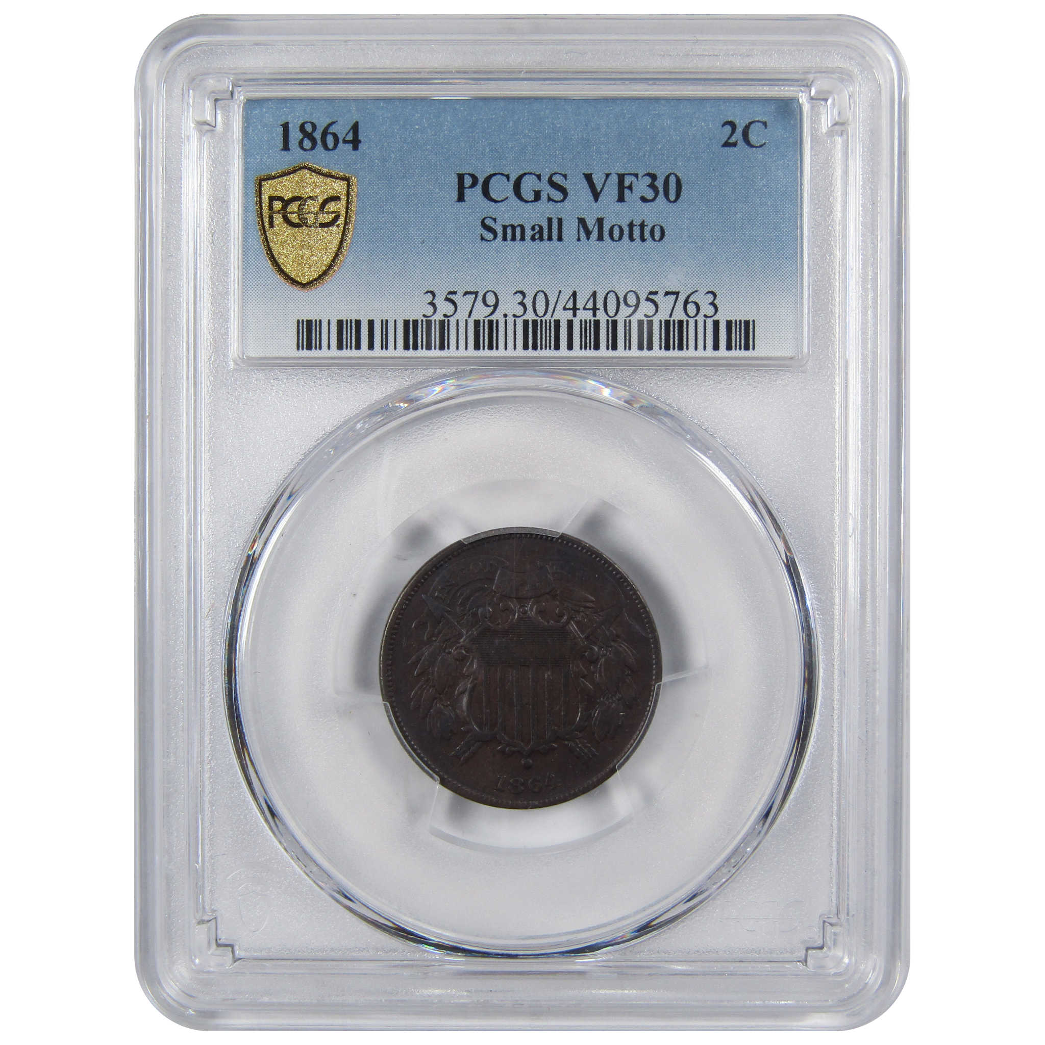 1864 Small Motto Two Cent Piece VF 30 PCGS 2c US Type Coin SKU I874