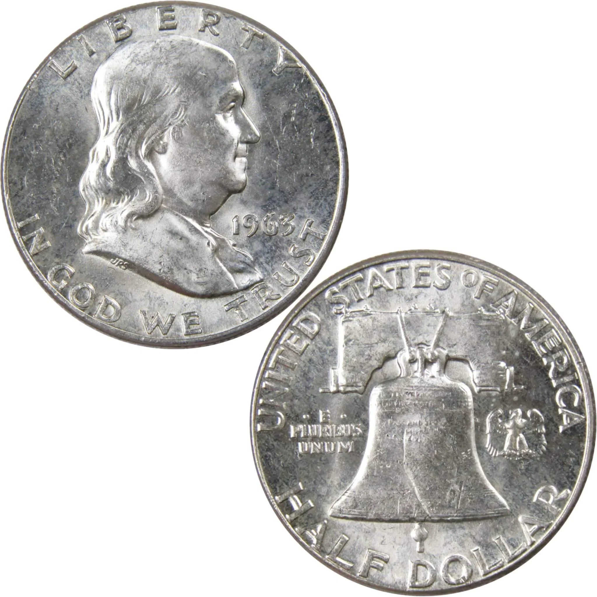 1963 Franklin Half Dollar AU About Uncirculated 90% Silver 50c US Coin