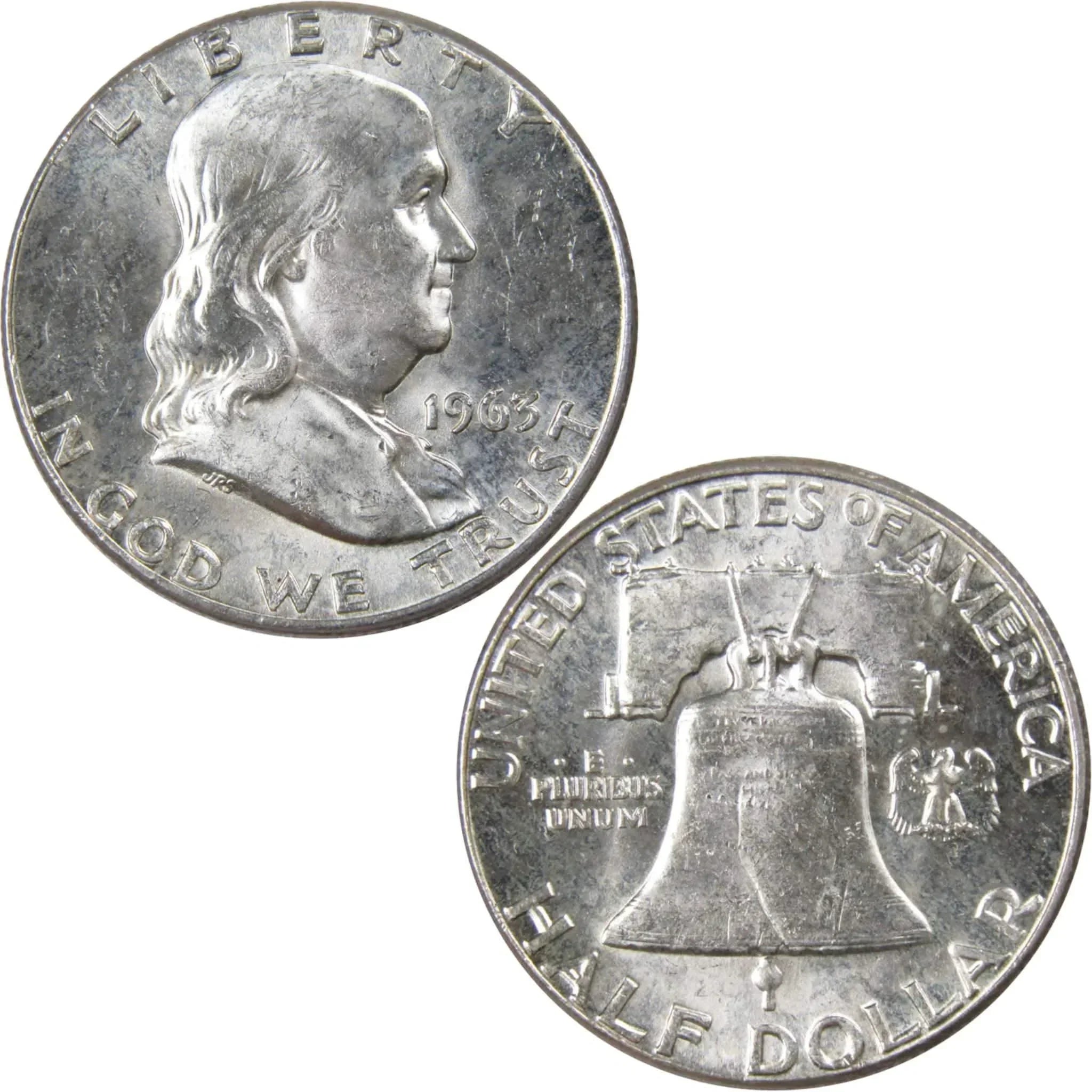 1963 Franklin Half Dollar AU About Uncirculated 90% Silver 50c US Coin