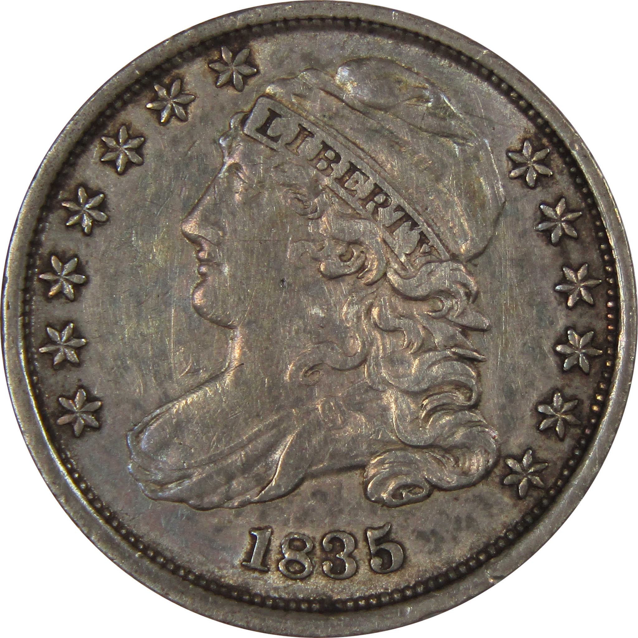 1835 Capped Bust Dime XF Extremely Fine 89.24% Silver SKU:IPC6962