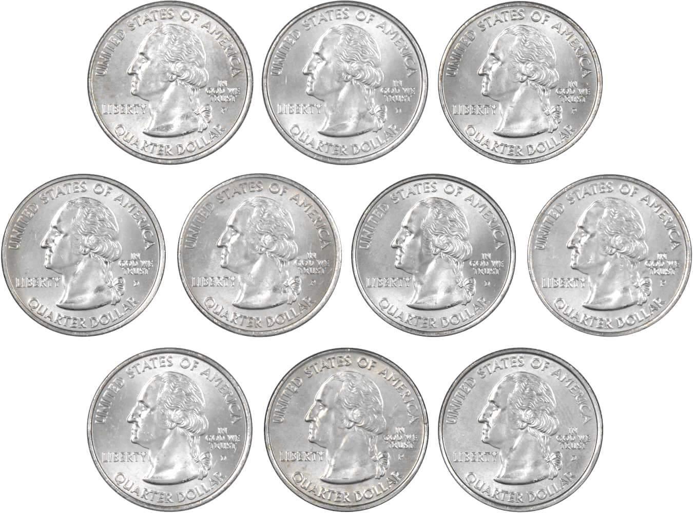 2007 P&D State Quarter 10 Coin Set BU Uncirculated Mint State 25c Collectible
