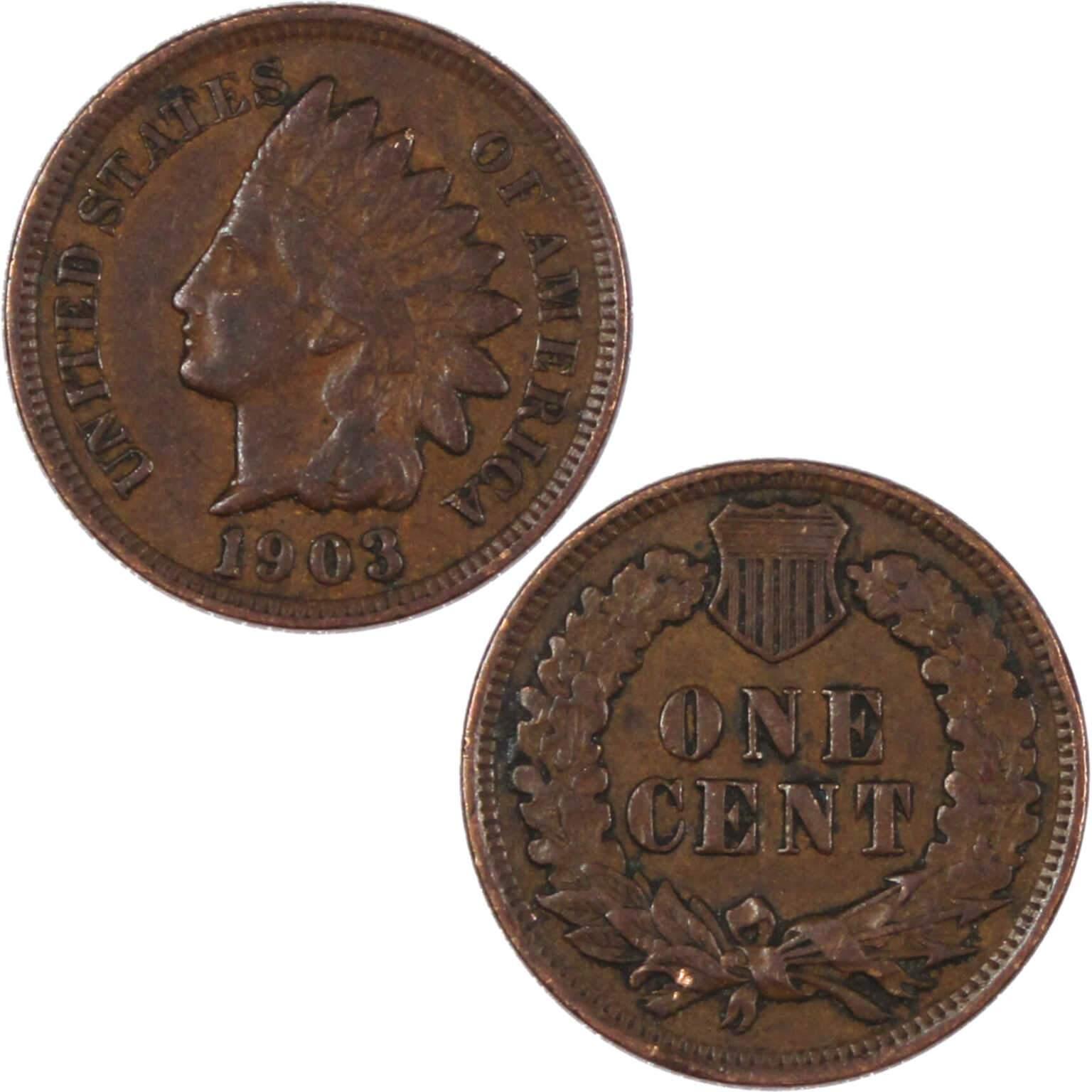 1903 Indian Head Cent VF Very Fine Bronze Penny 1c Coin Collectible