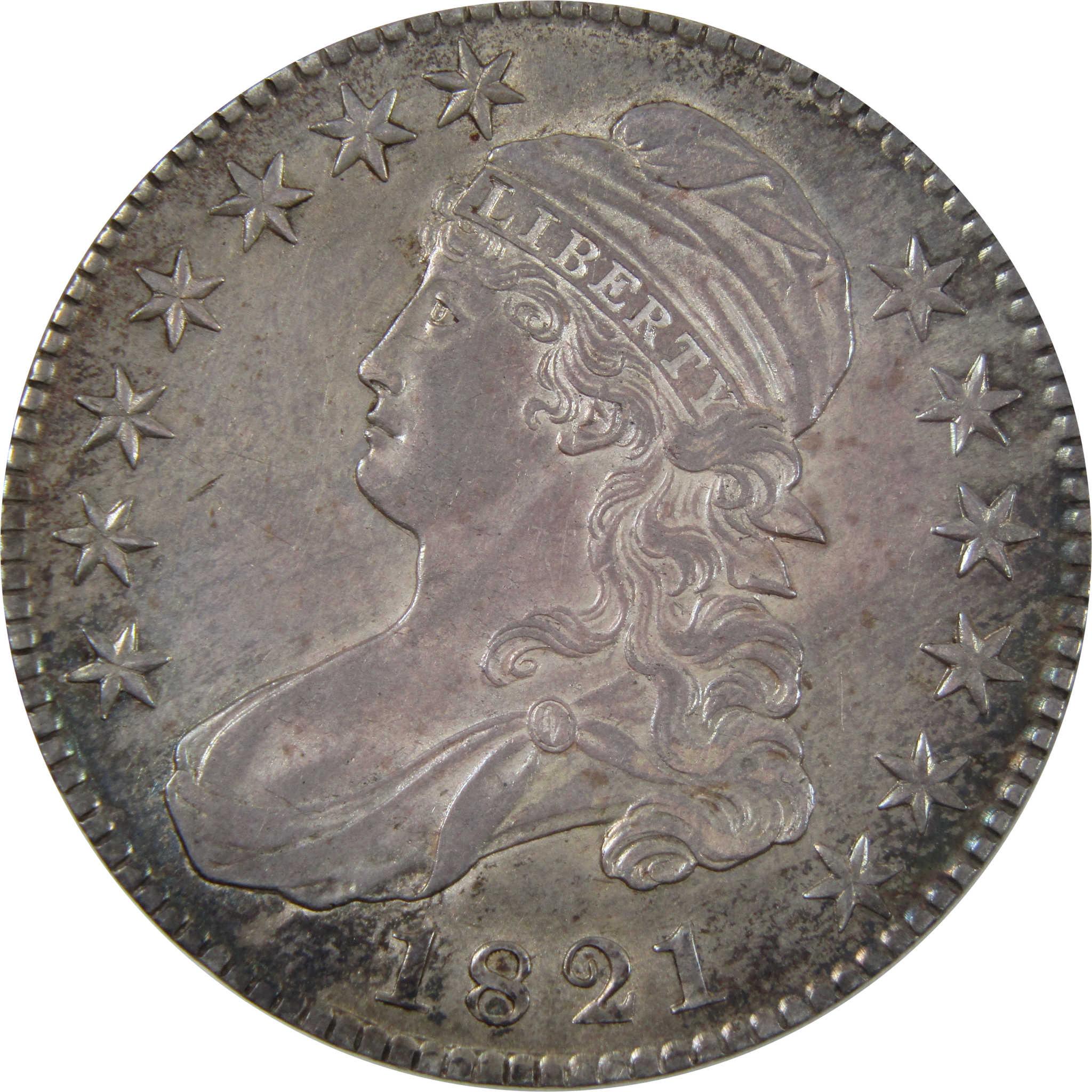 1821 Capped Bust Half Dollar Borderline Unc 89.24% Silver SKU:I7432