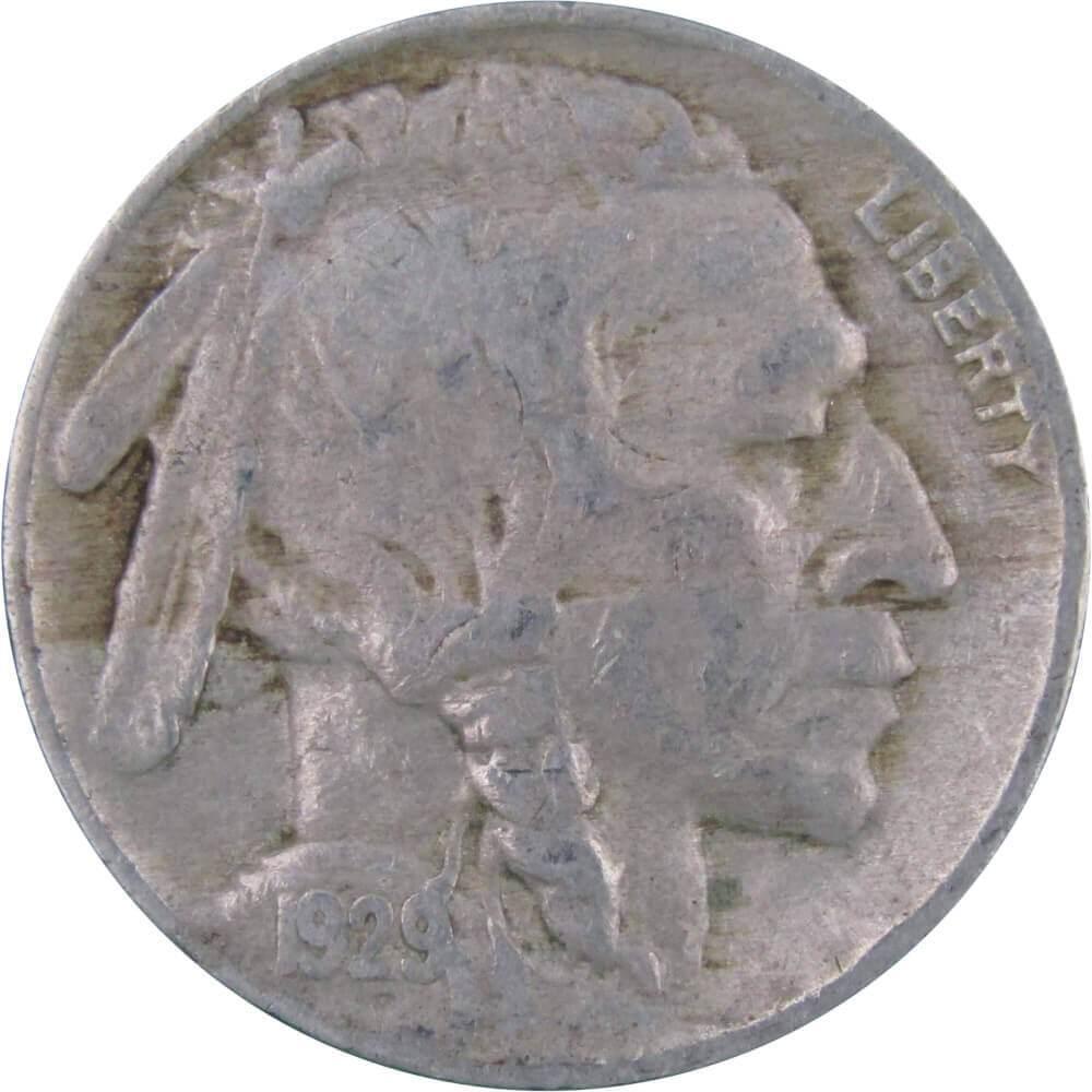 1929 Indian Head Buffalo Nickel 5 Cent Piece F Fine 5c US Coin Collectible