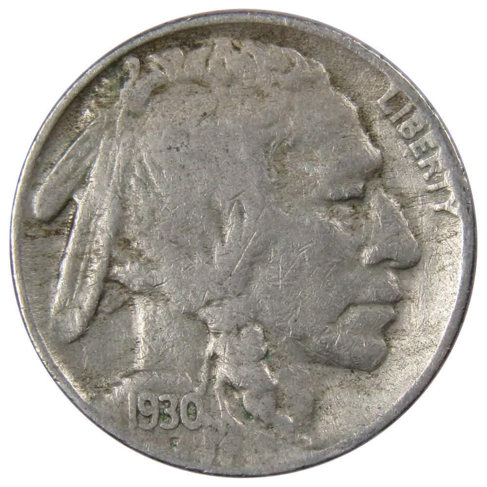 1930 S Indian Head Buffalo Nickel 5 Cent Piece AG About Good 5c US Coin