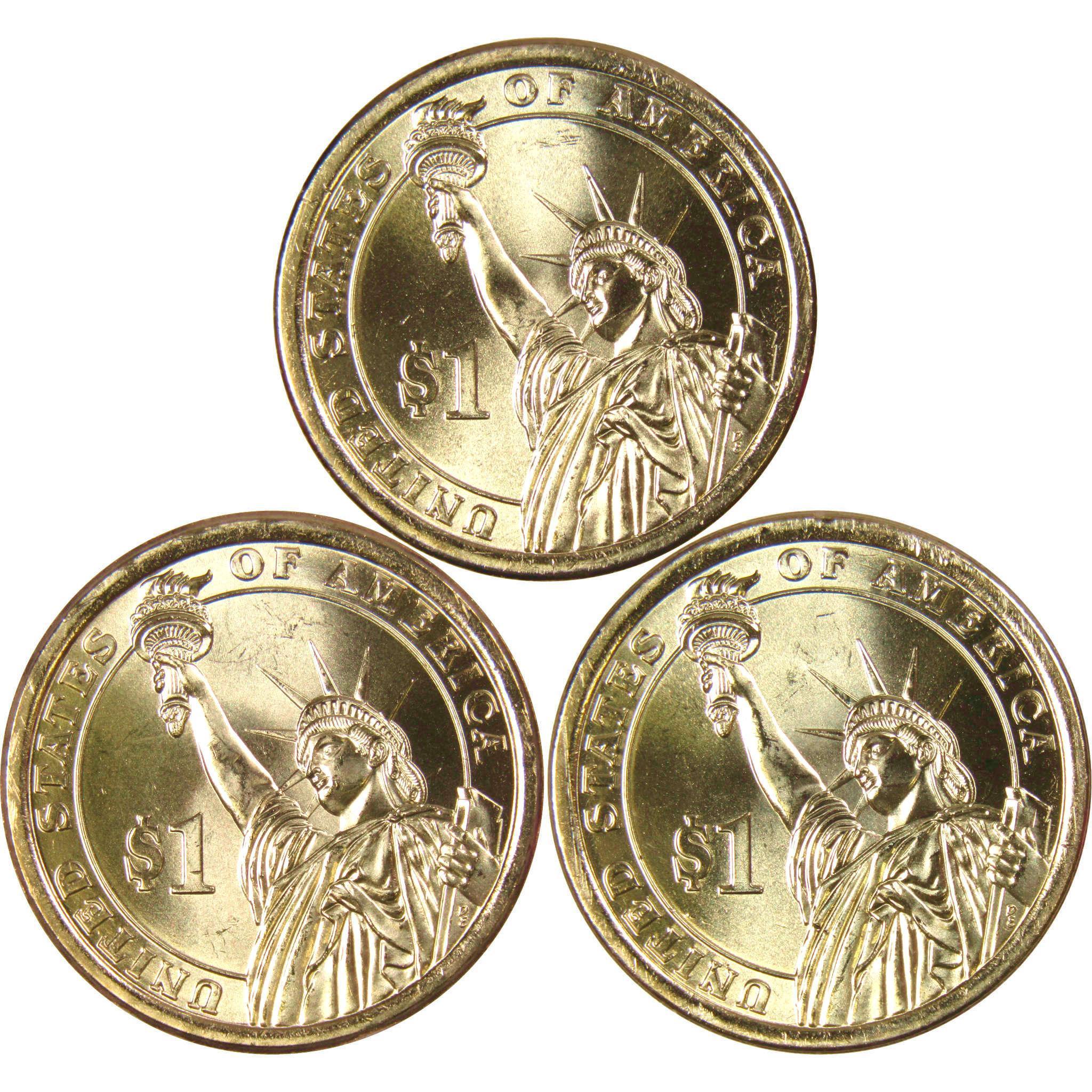 2016 Presidential Dollar 3 Coin Year Set BU Uncirculated Mint State $1