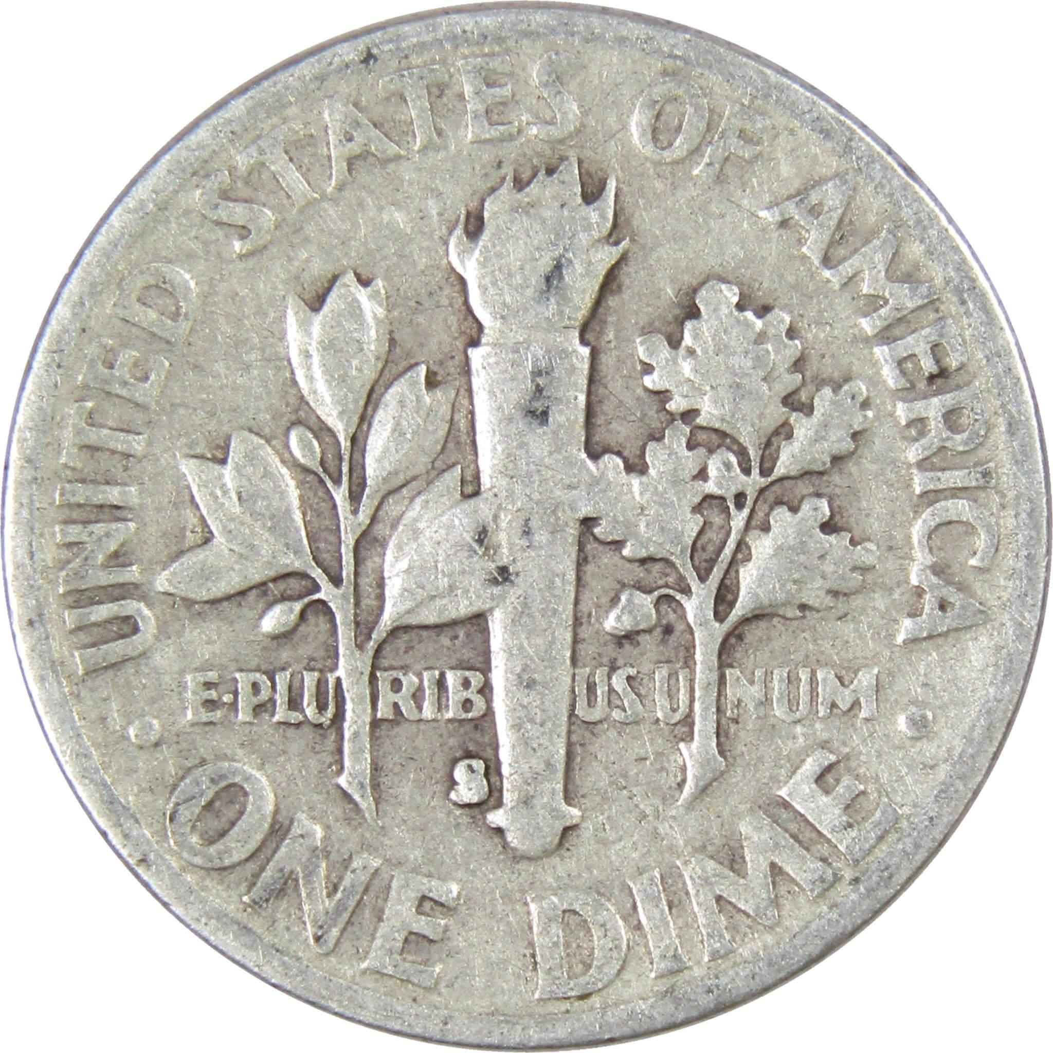 1947 S Roosevelt Dime AG About Good 90% Silver 10c US Coin Collectible