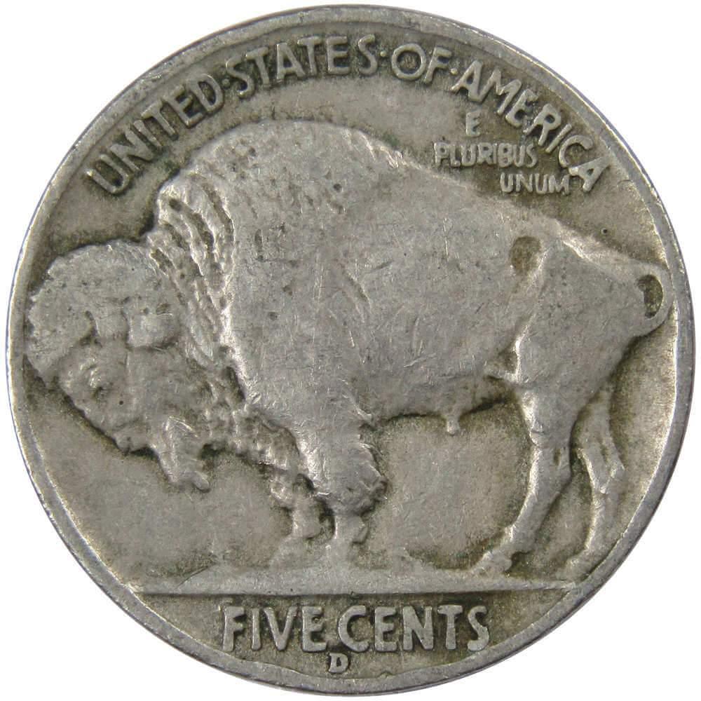 1938 D Indian Head Buffalo Nickel 5 Cent Piece F Fine 5c US Coin Collectible