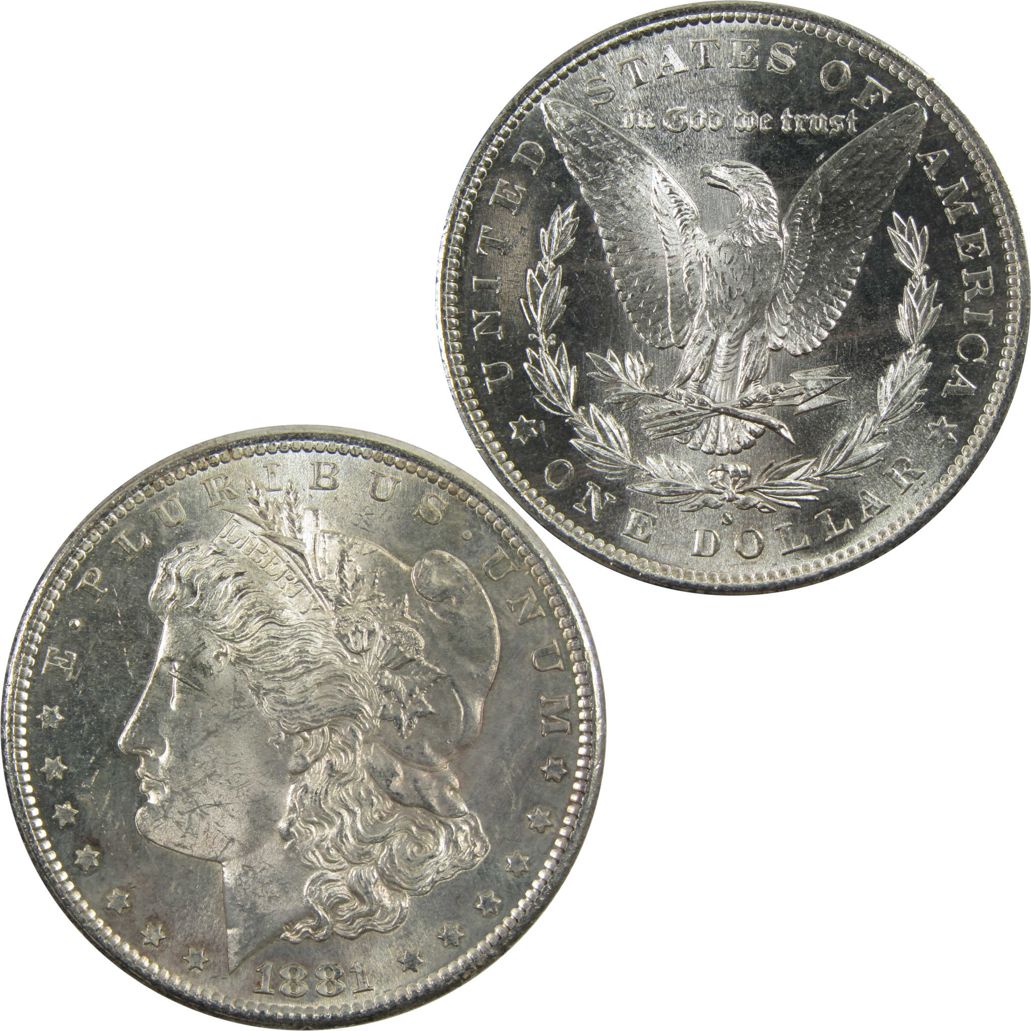 1881 S Morgan Dollar BU Uncirculated 90% Silver $1 Coin SKU:I5299 - Morgan coin - Morgan silver dollar - Morgan silver dollar for sale - Profile Coins & Collectibles