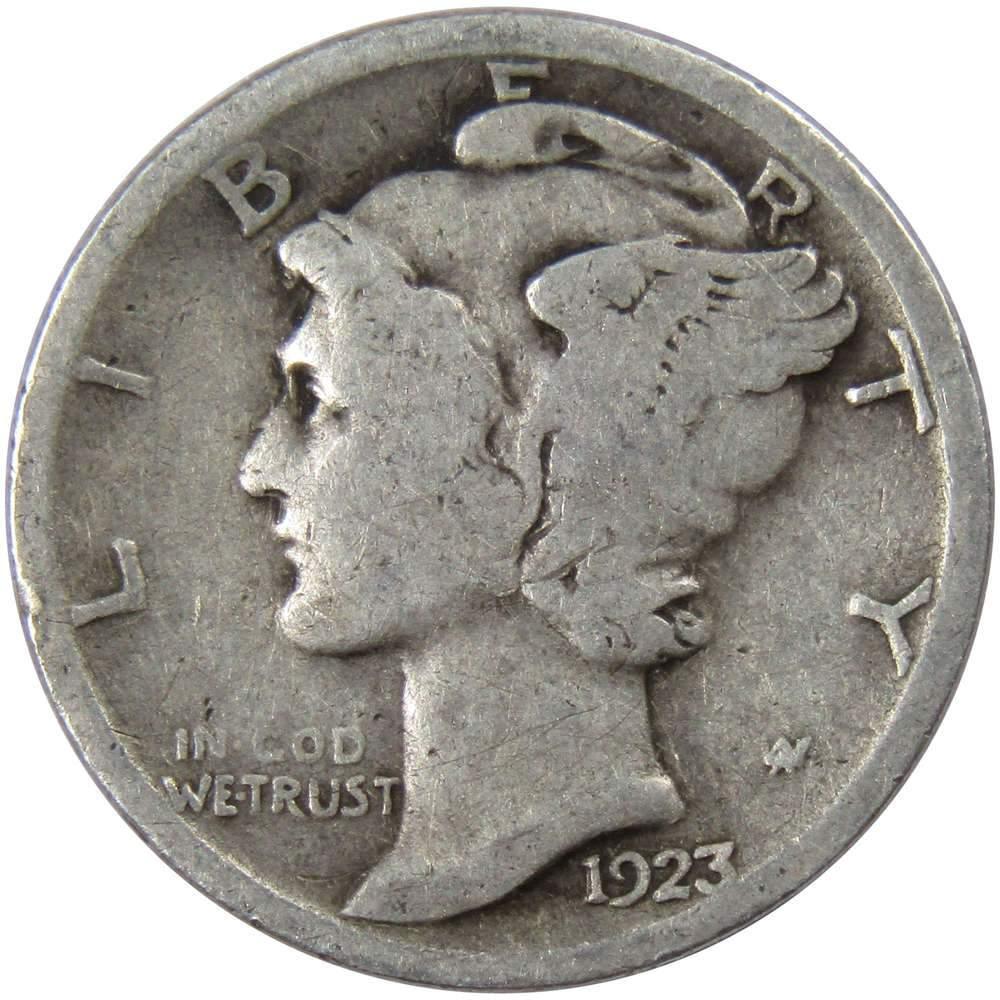1923 Mercury Dime AG About Good 90% Silver 10c US Coin Collectible