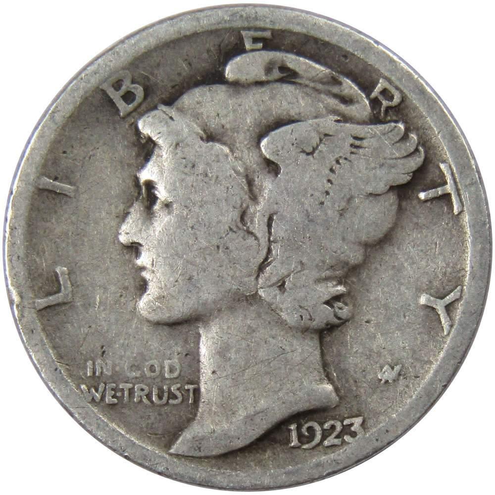 1923 Mercury Dime AG About Good 90% Silver 10c US Coin Collectible