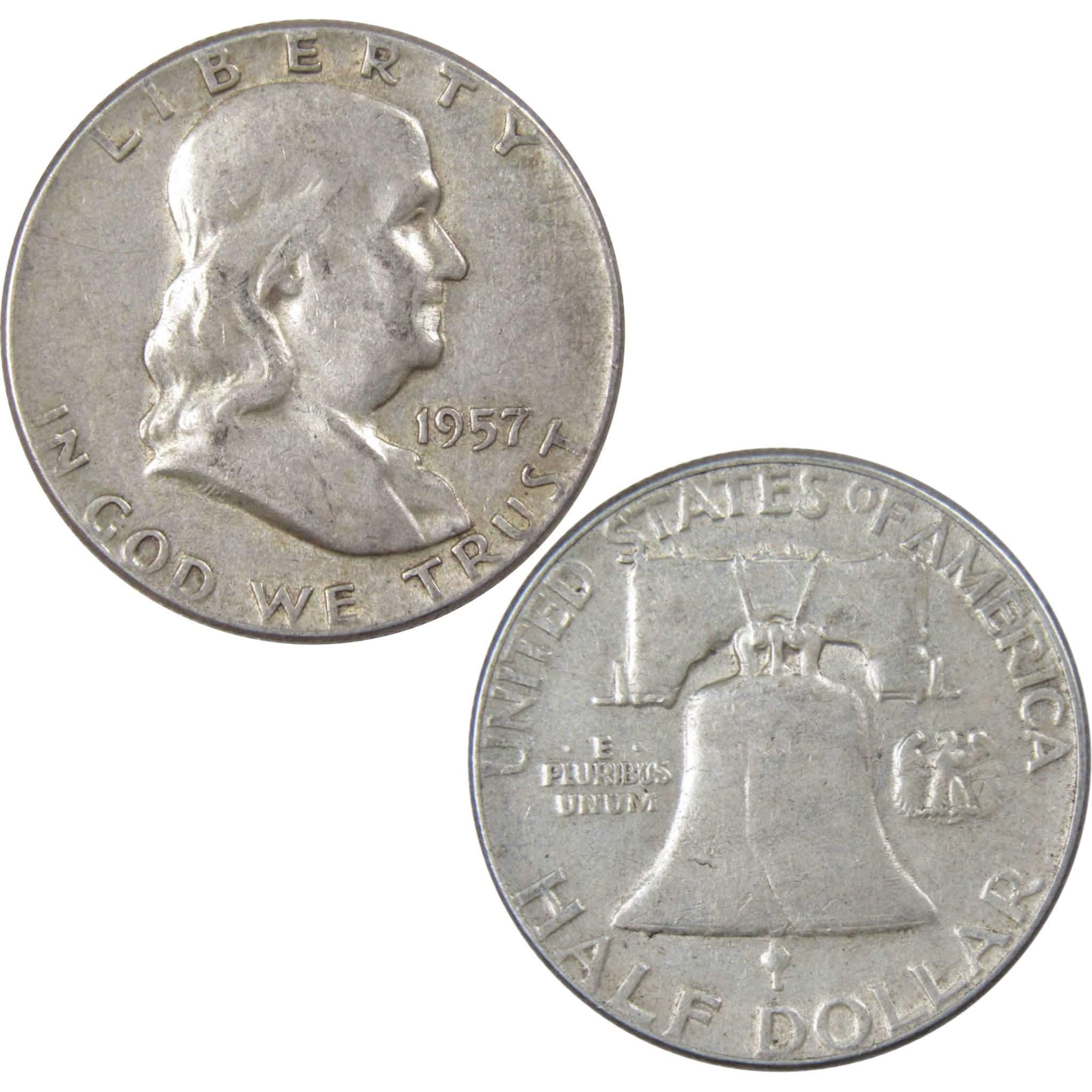 1957 Franklin Half Dollar VF Very Fine 90% Silver 50c US Coin Collectible