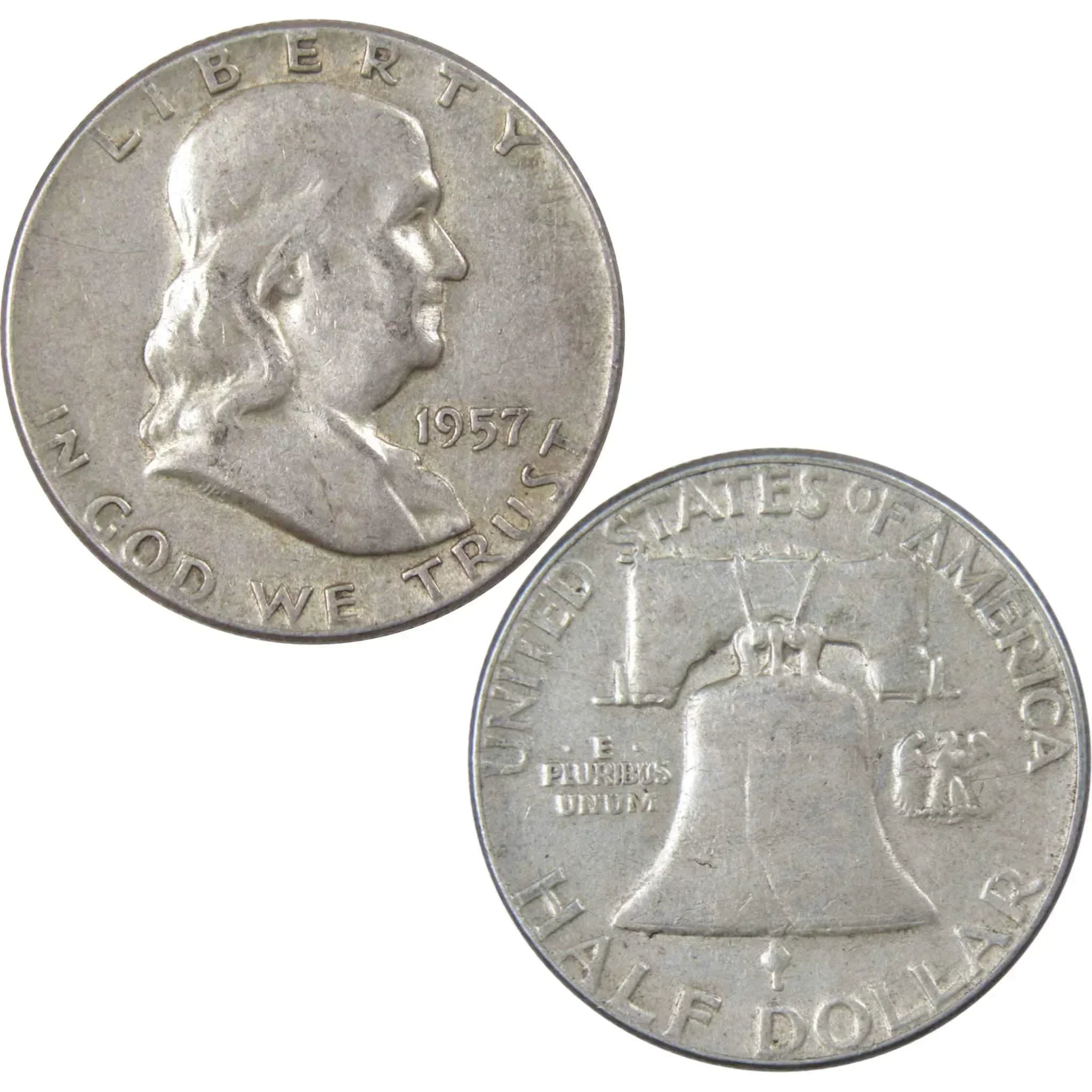 1957 Franklin Half Dollar VF Very Fine 90% Silver 50c US Coin Collectible