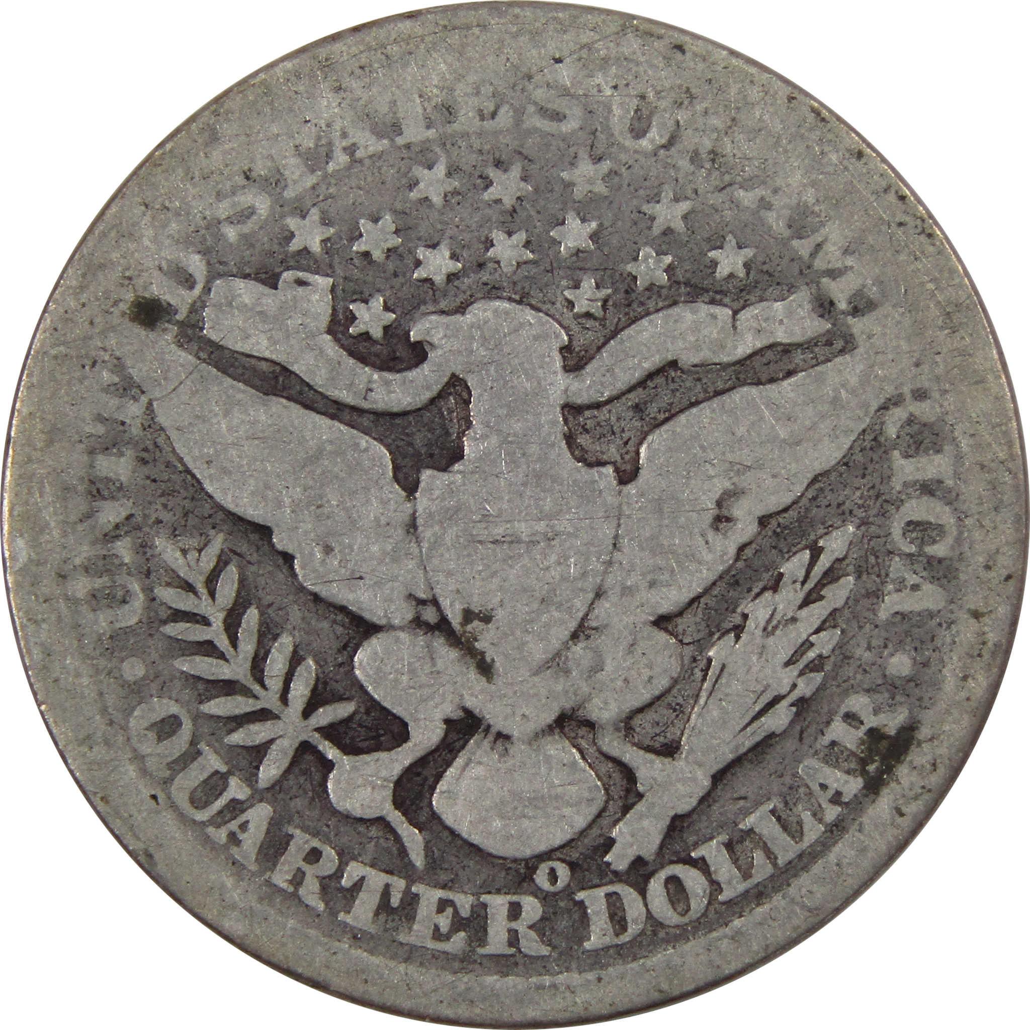 1896 O Barber Quarter AG About Good 90% Silver 25c Type Coin SKU:I3200