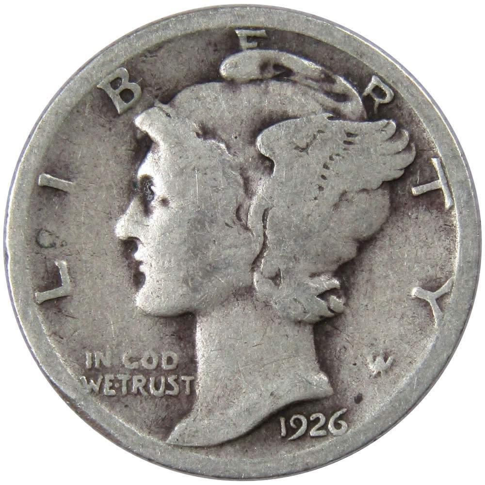 1926 Mercury Dime AG About Good 90% Silver 10c US Coin Collectible