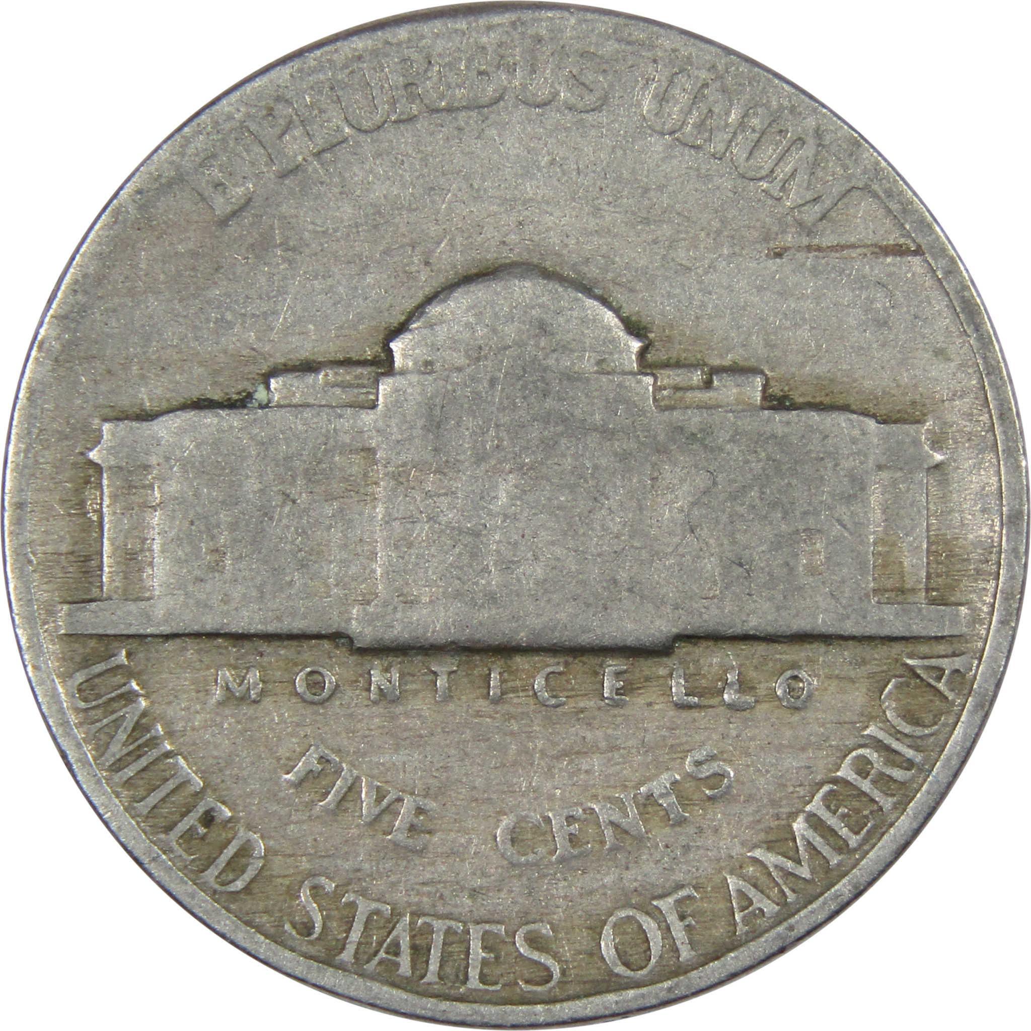 1942 Jefferson Nickel 5 Cent Piece AG About Good 5c US Coin Collectible
