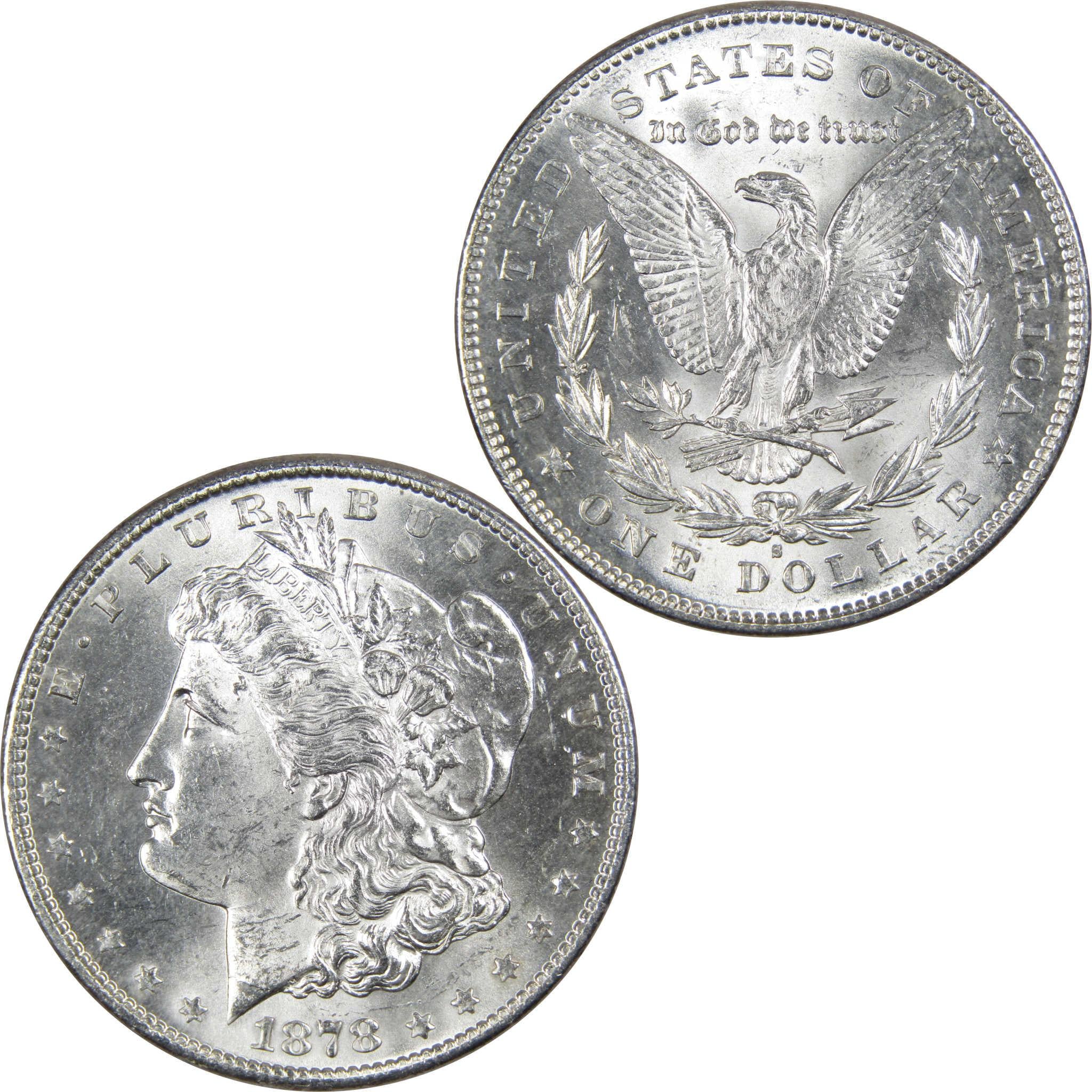 1878 S Morgan Dollar BU Uncirculated Mint State 90% Silver $1 US Coin - Morgan coin - Morgan silver dollar - Morgan silver dollar for sale - Profile Coins & Collectibles