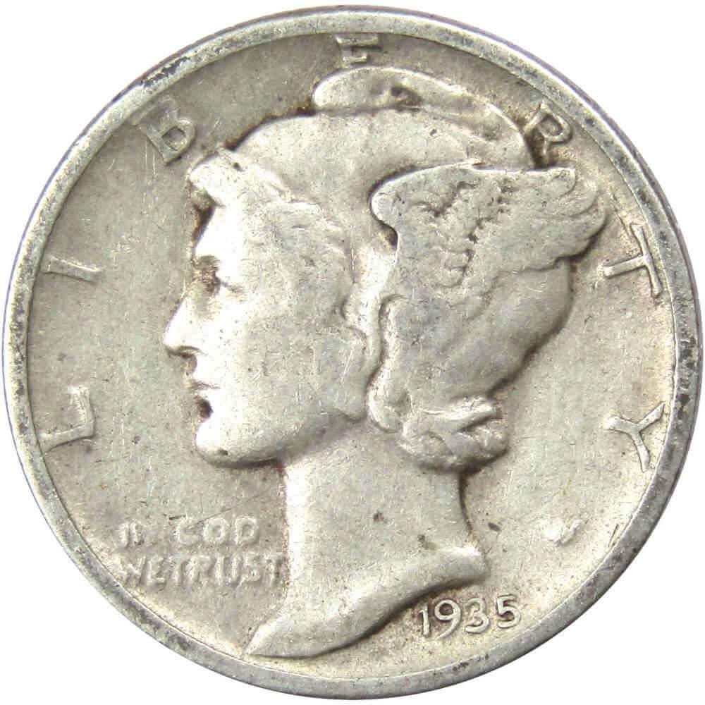1935 Mercury Dime VF Very Fine 90% Silver 10c US Coin Collectible