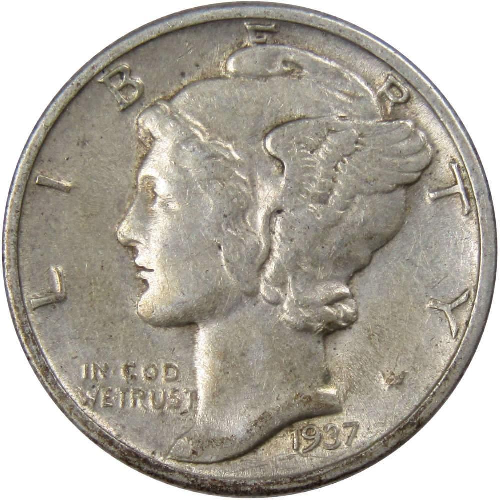 1937 Mercury Dime XF EF Extremely Fine 90% Silver 10c US Coin Collectible