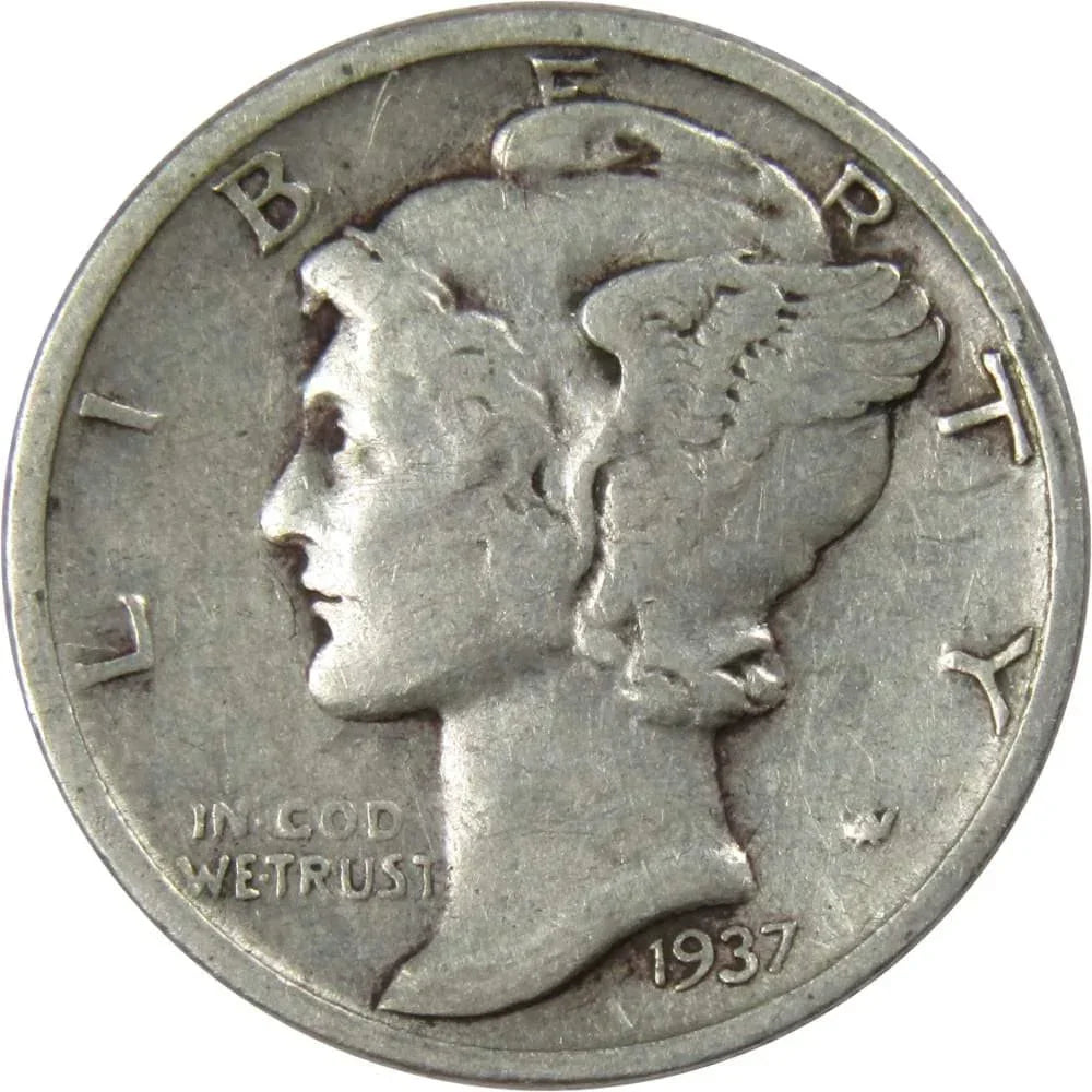 1937 D Mercury Dime G Good 90% Silver 10c US Coin Collectible