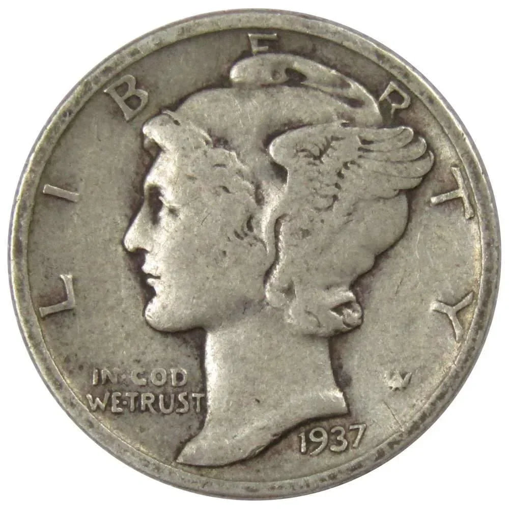 1937 D Mercury Dime AG About Good 90% Silver 10c US Coin Collectible