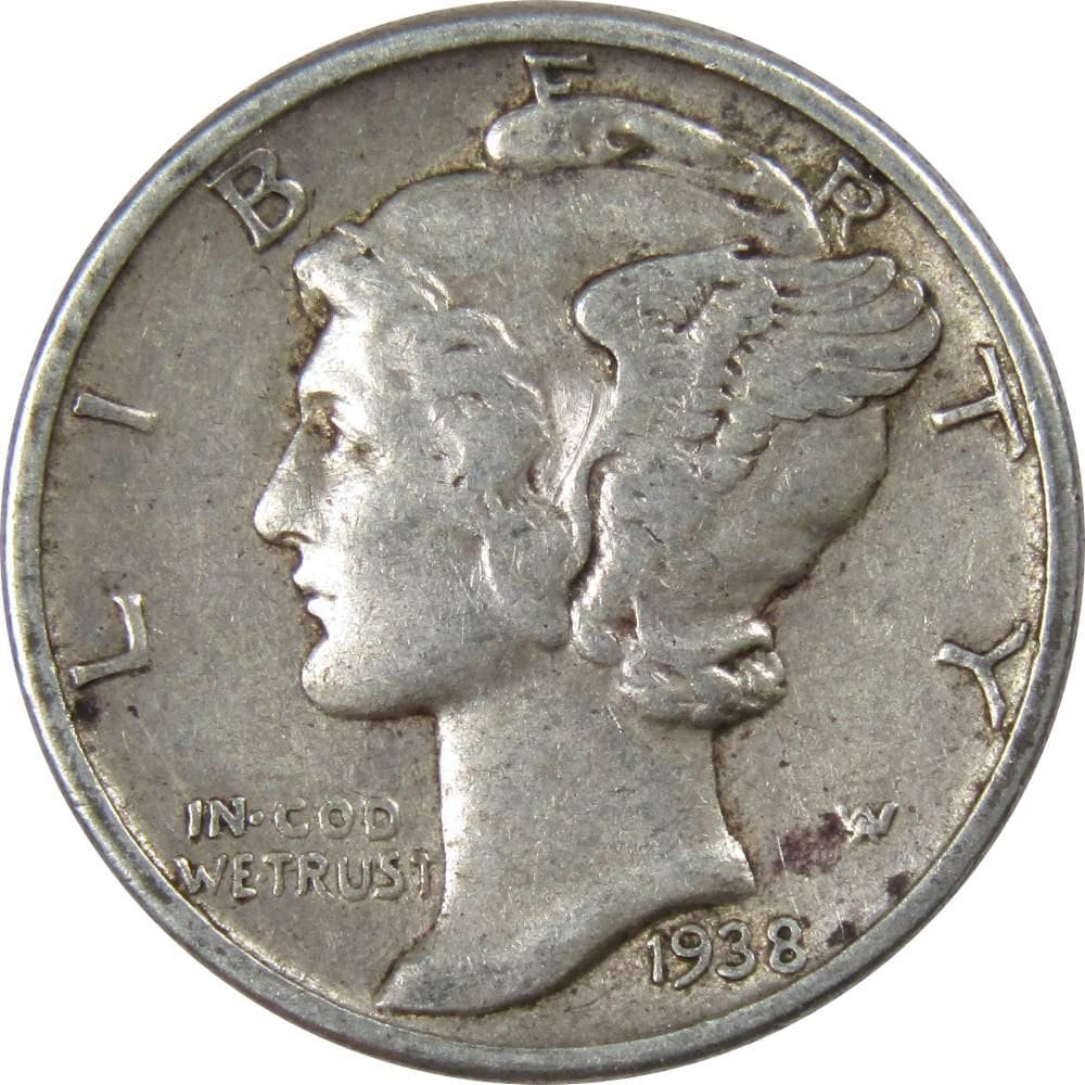 1938 Mercury Dime AG About Good 90% Silver 10c US Coin Collectible