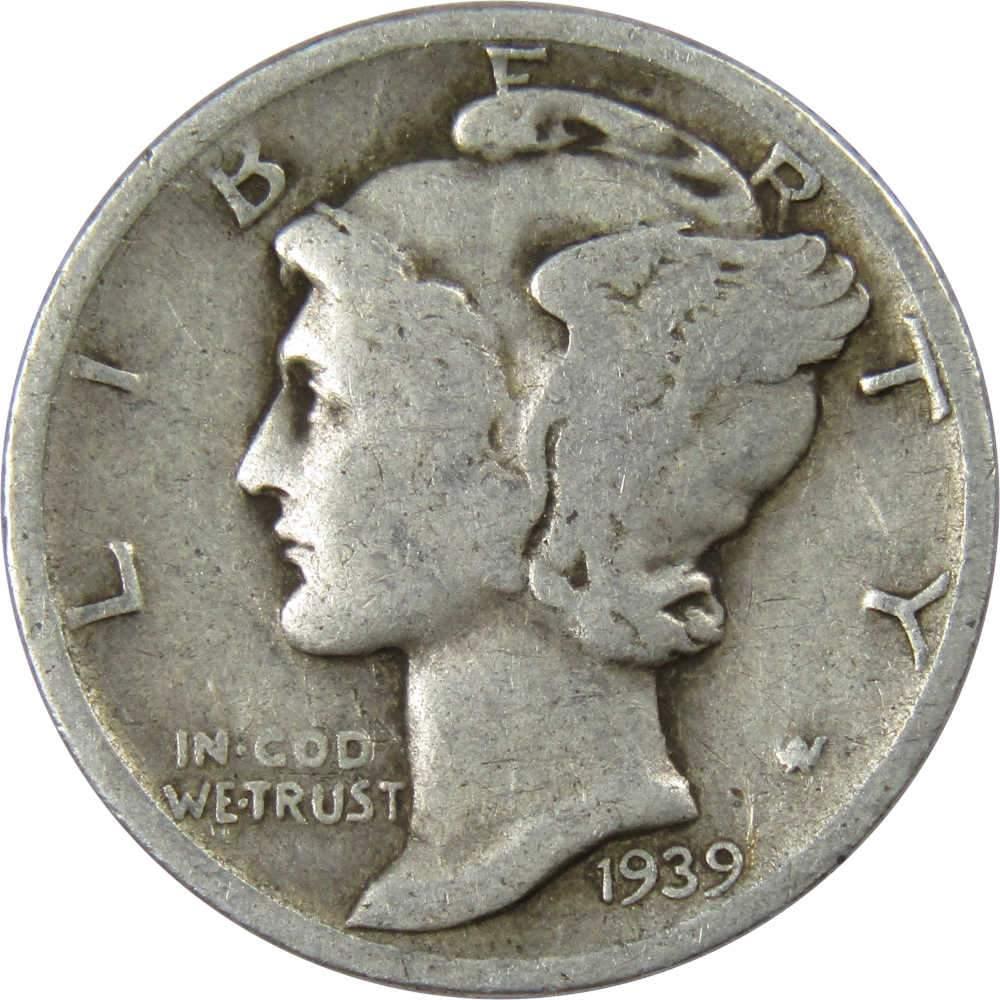 1939 D Mercury Dime AG About Good 90% Silver 10c US Coin Collectible