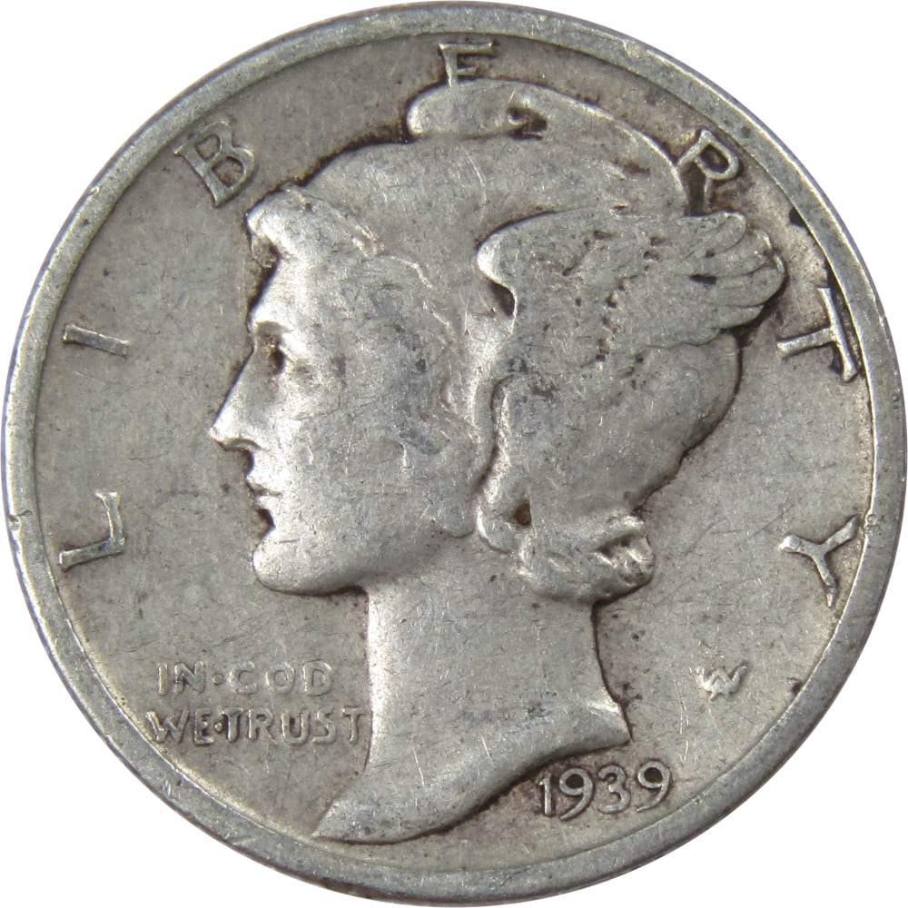 1939 S Mercury Dime F Fine 90% Silver 10c US Coin Collectible