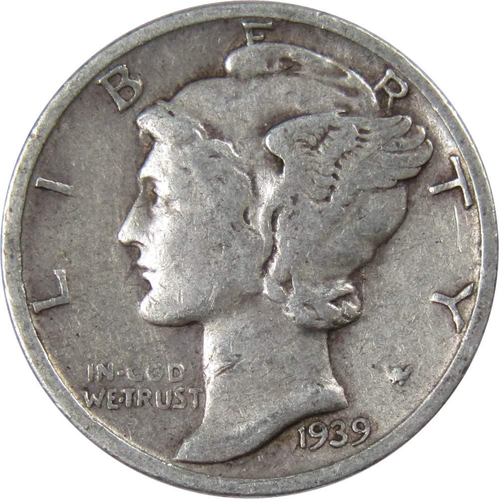 1939 S Mercury Dime AG About Good 90% Silver 10c US Coin Collectible