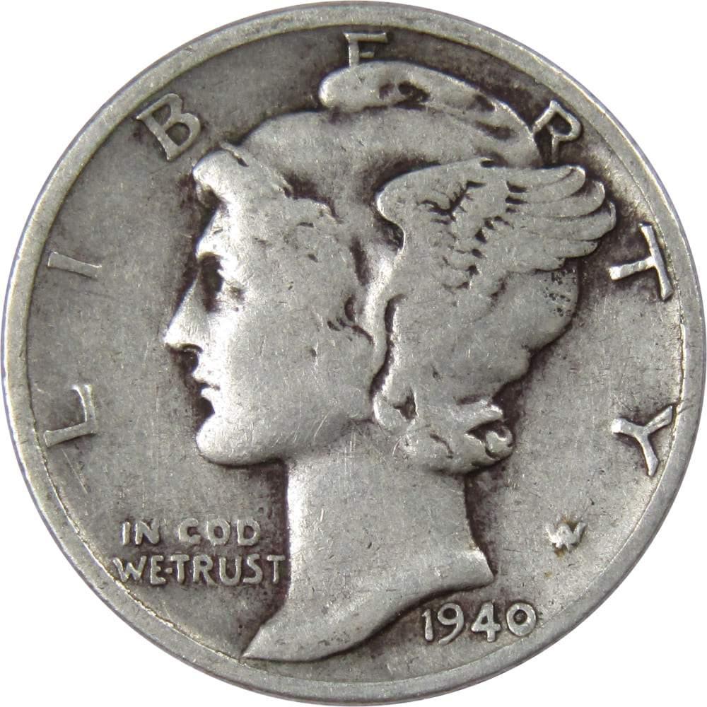1940 D Mercury Dime F Fine 90% Silver 10c US Coin Collectible