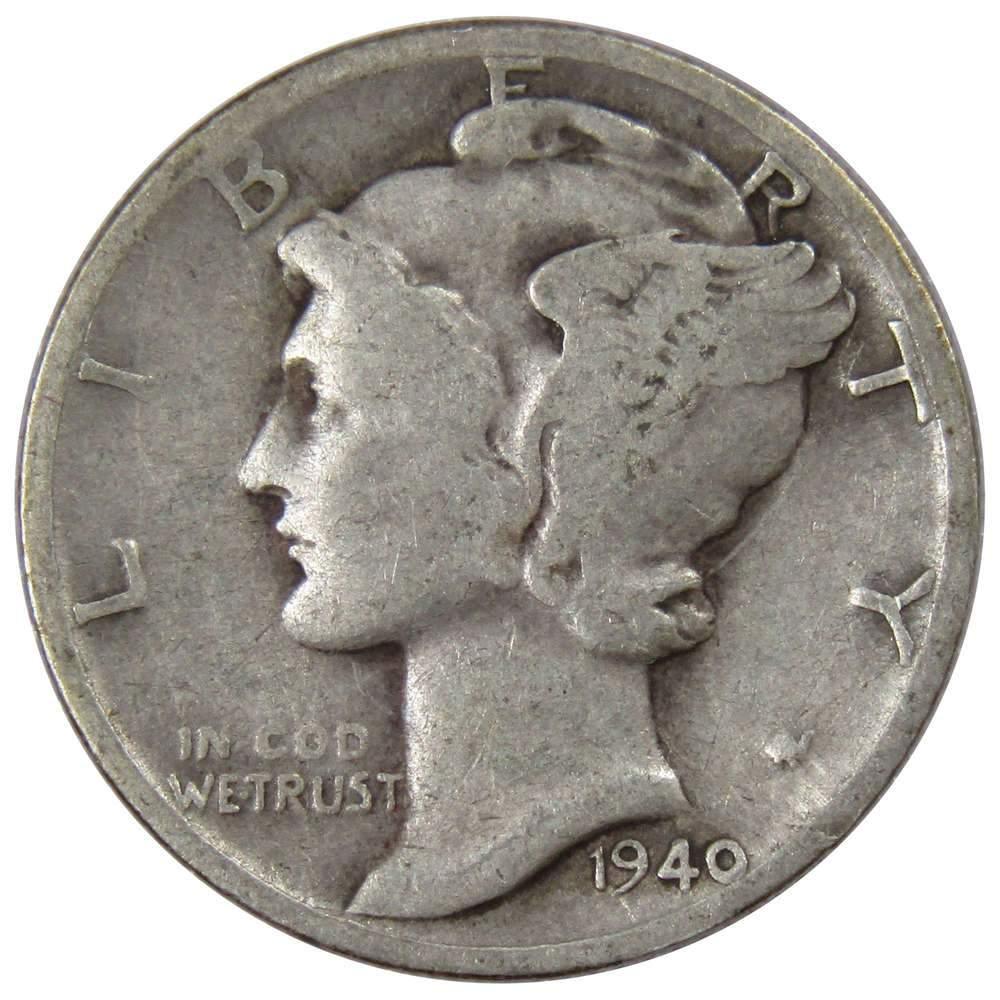 1940 D Mercury Dime AG About Good 90% Silver 10c US Coin Collectible