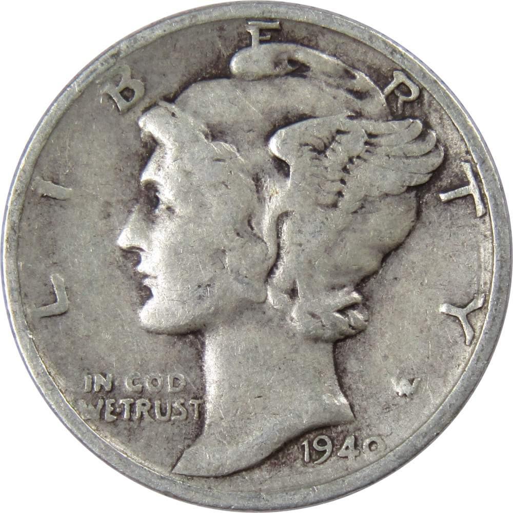 1940 S Mercury Dime F Fine 90% Silver 10c US Coin Collectible