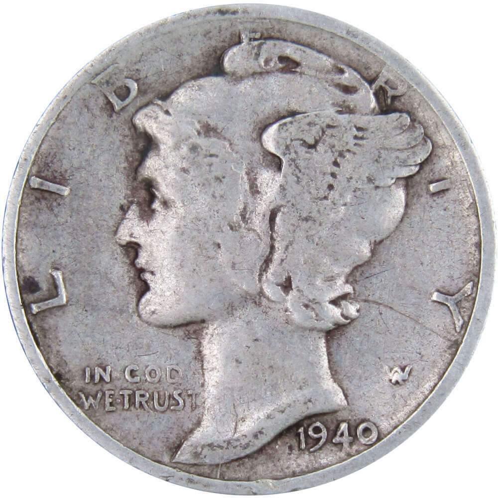 1940 S Mercury Dime AG About Good 90% Silver 10c US Coin Collectible