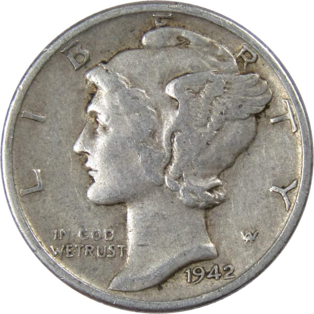 1942 Mercury Dime VF Very Fine 90% Silver 10c US Coin Collectible