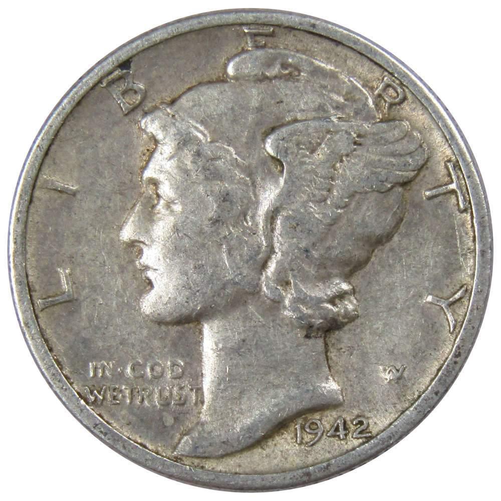 1942 D Mercury Dime XF EF Extremely Fine 90% Silver 10c US Coin Collectible