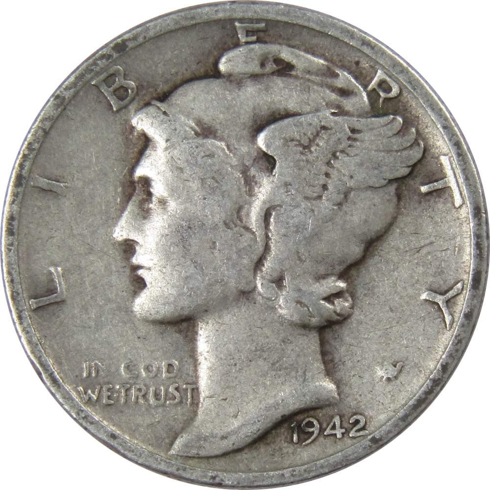 1942 S Mercury Dime VG Very Good 90% Silver 10c US Coin Collectible
